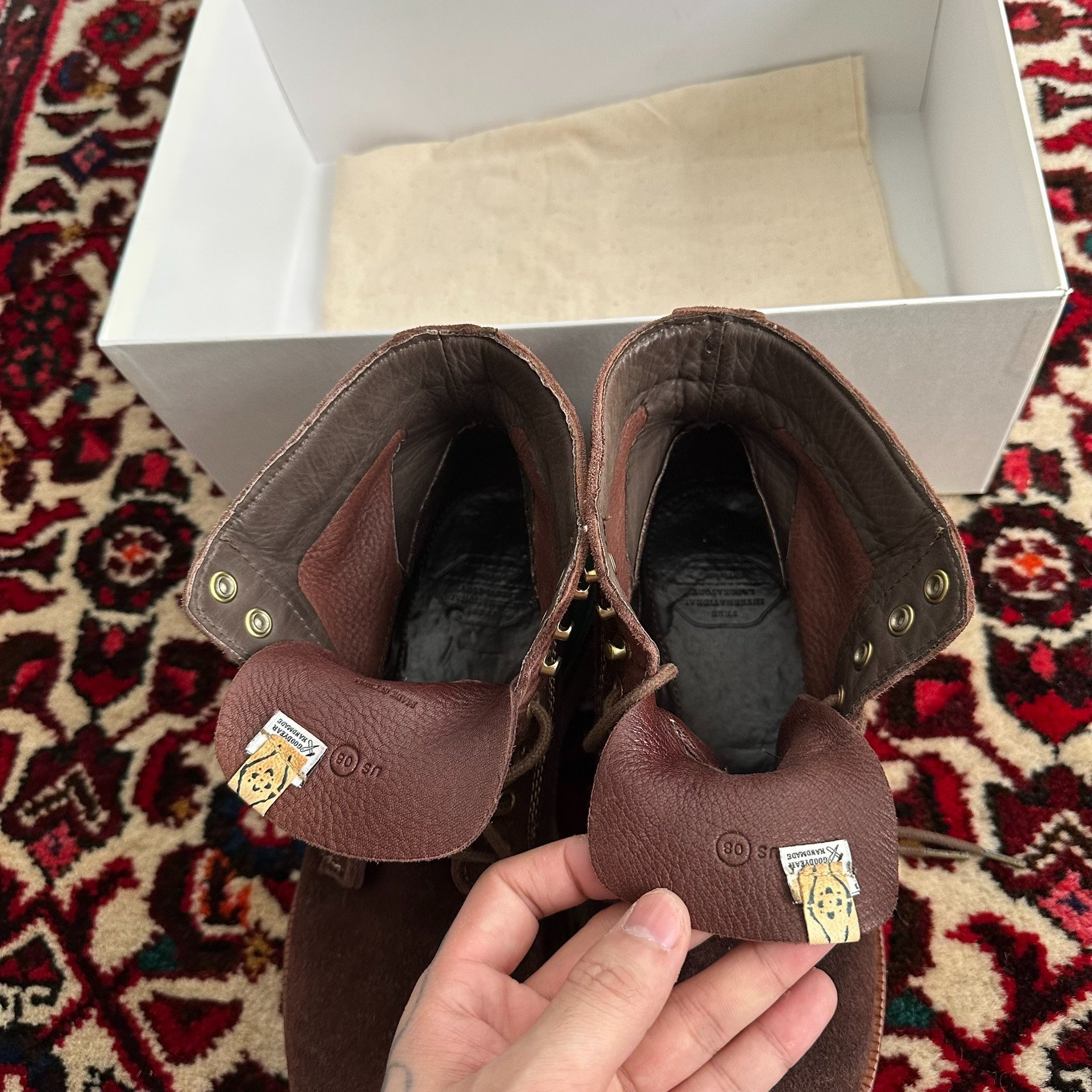 visvim 12AW Virgil Dark Brown Boots 8 — label