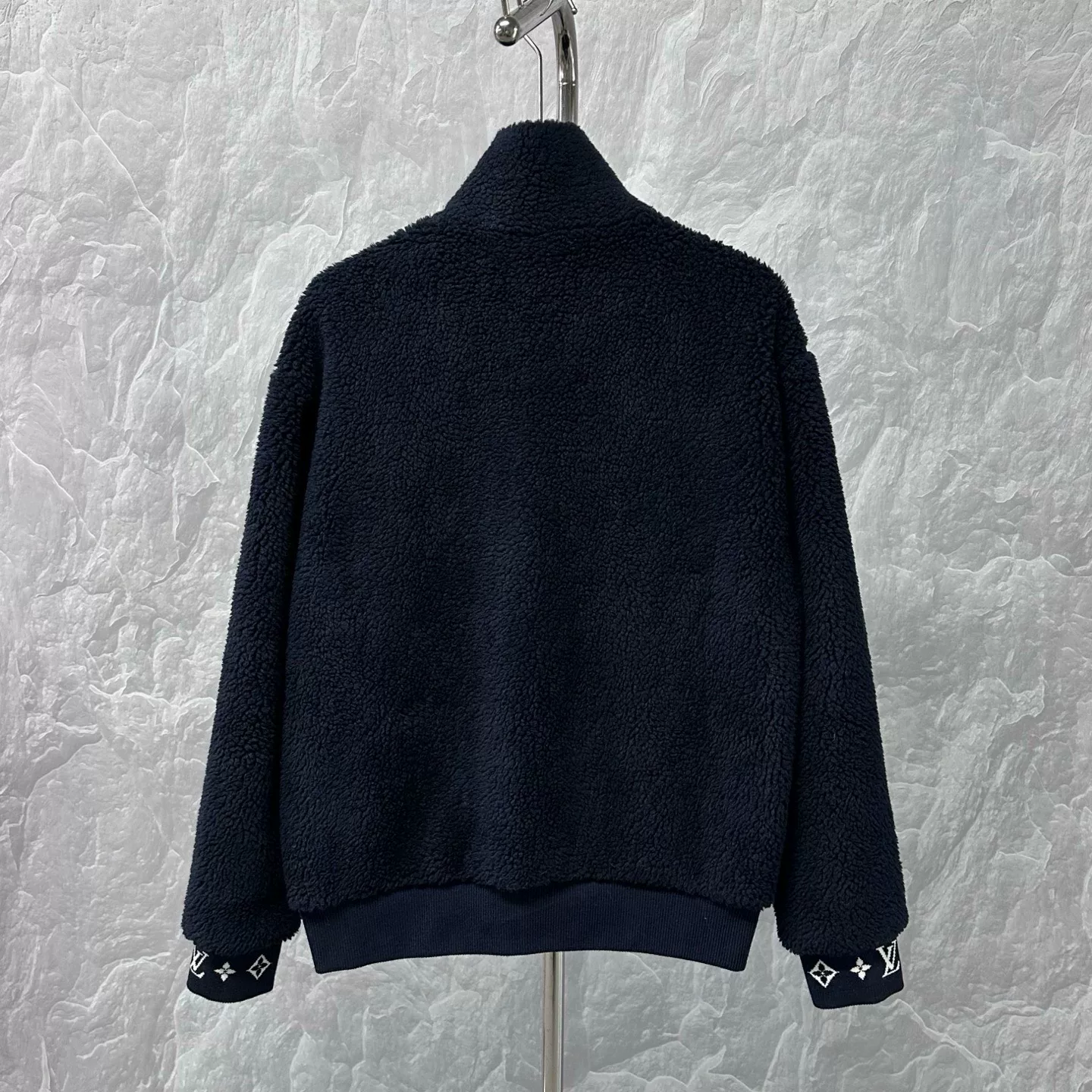 Louis Vuitton FW25 Stand Collar Teddy Zip Jacket — back