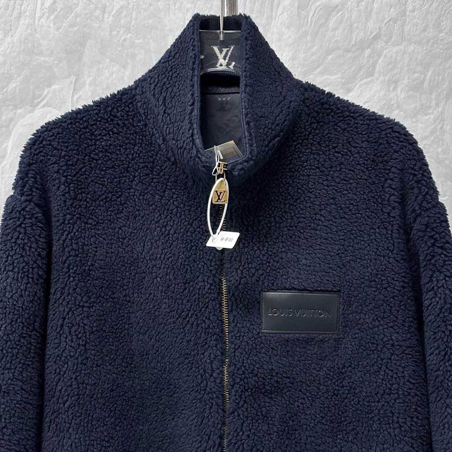 Louis Vuitton FW25 Stand Collar Teddy Zip Jacket — front