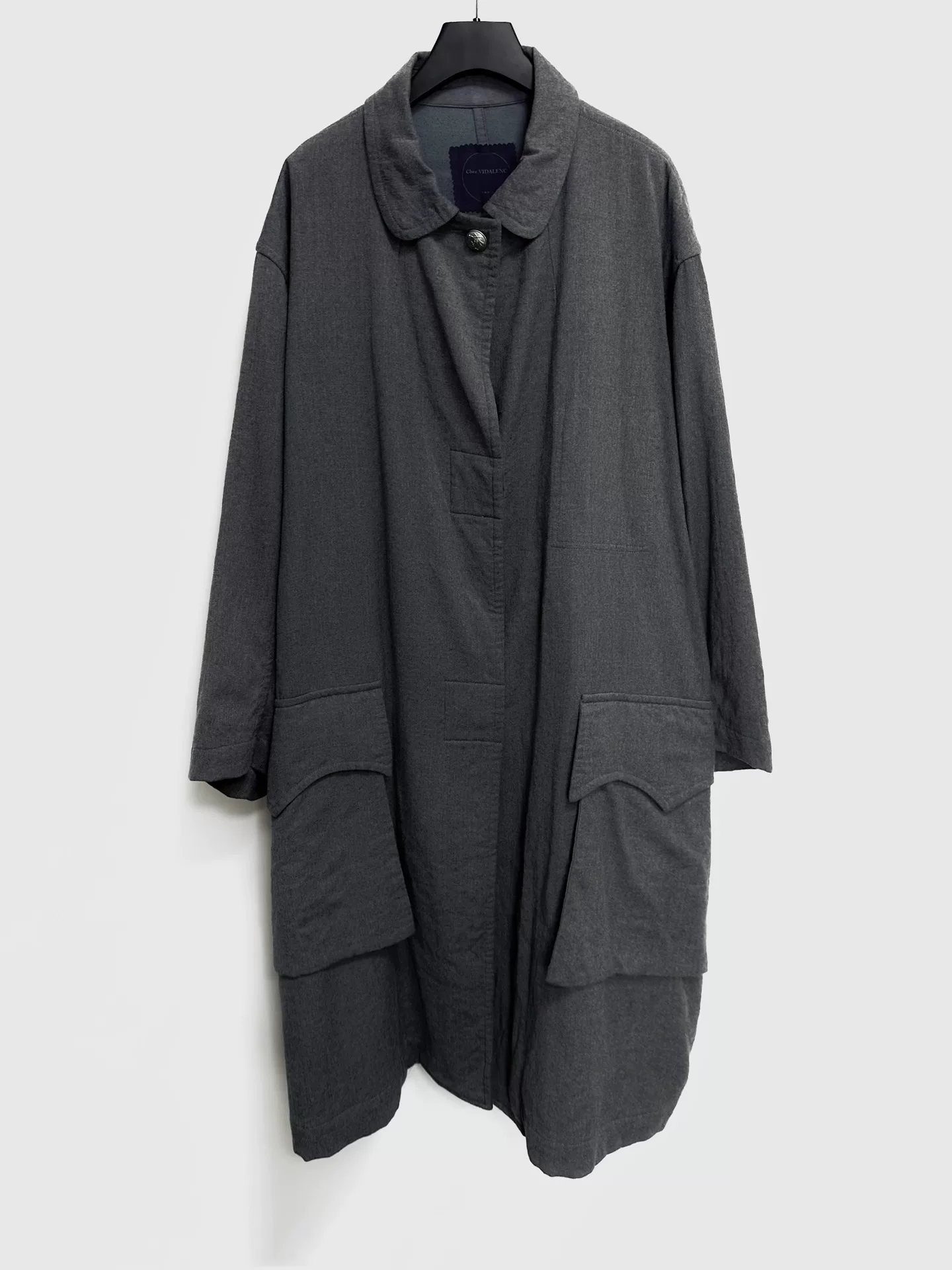 Chez VIDALENC Silver Button Wool Coat