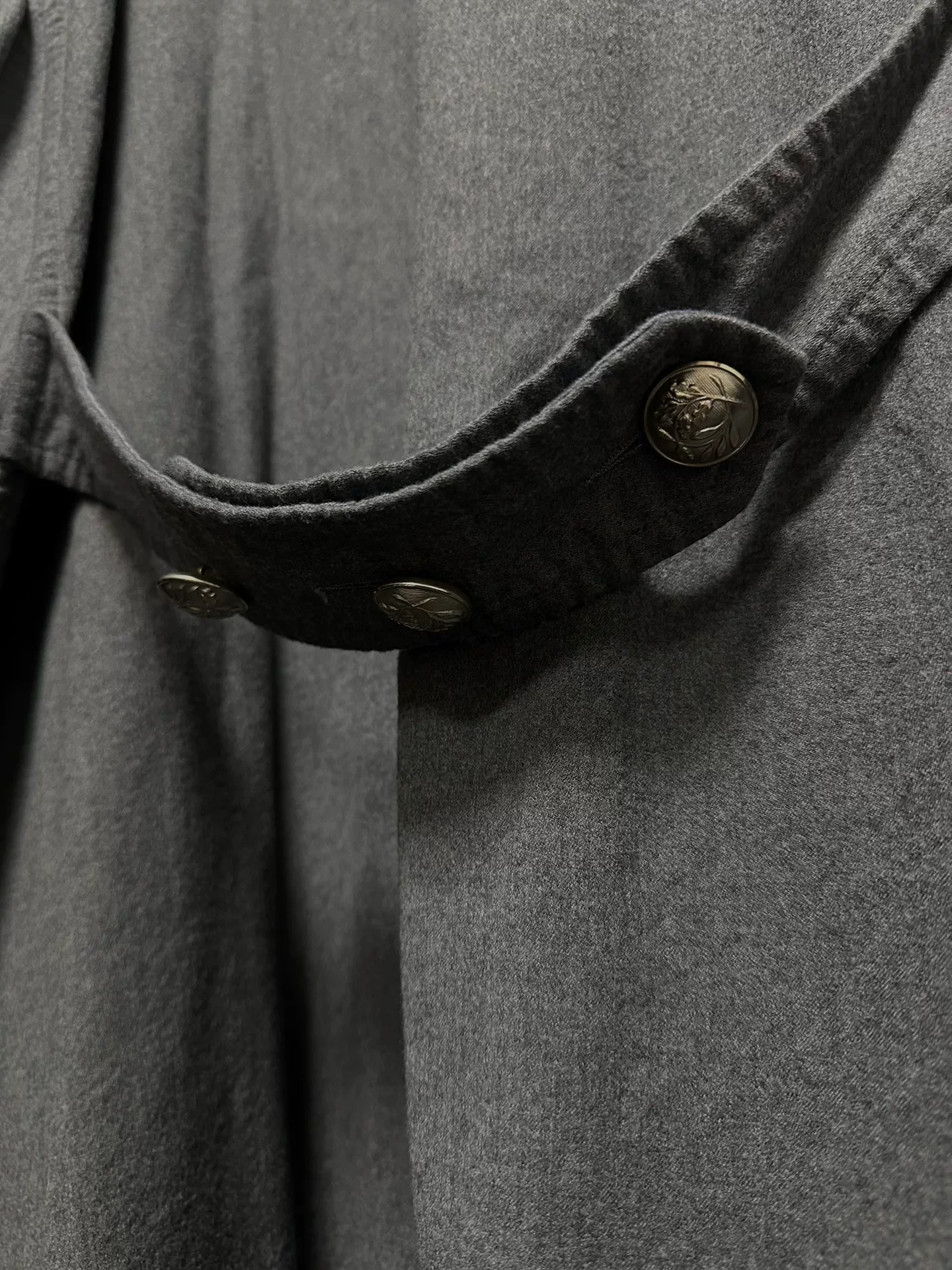 Chez VIDALENC Silver Button Wool Coat — label