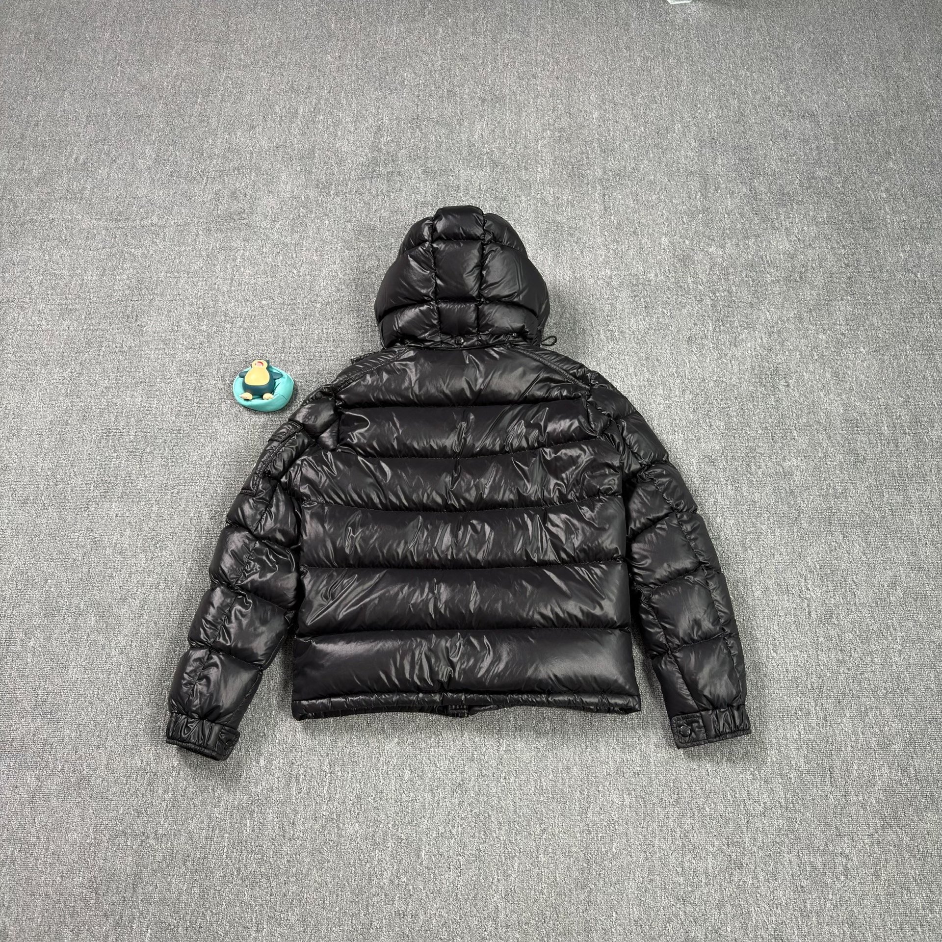 Moncler Maya Black Shiny Puffer Jacket — front