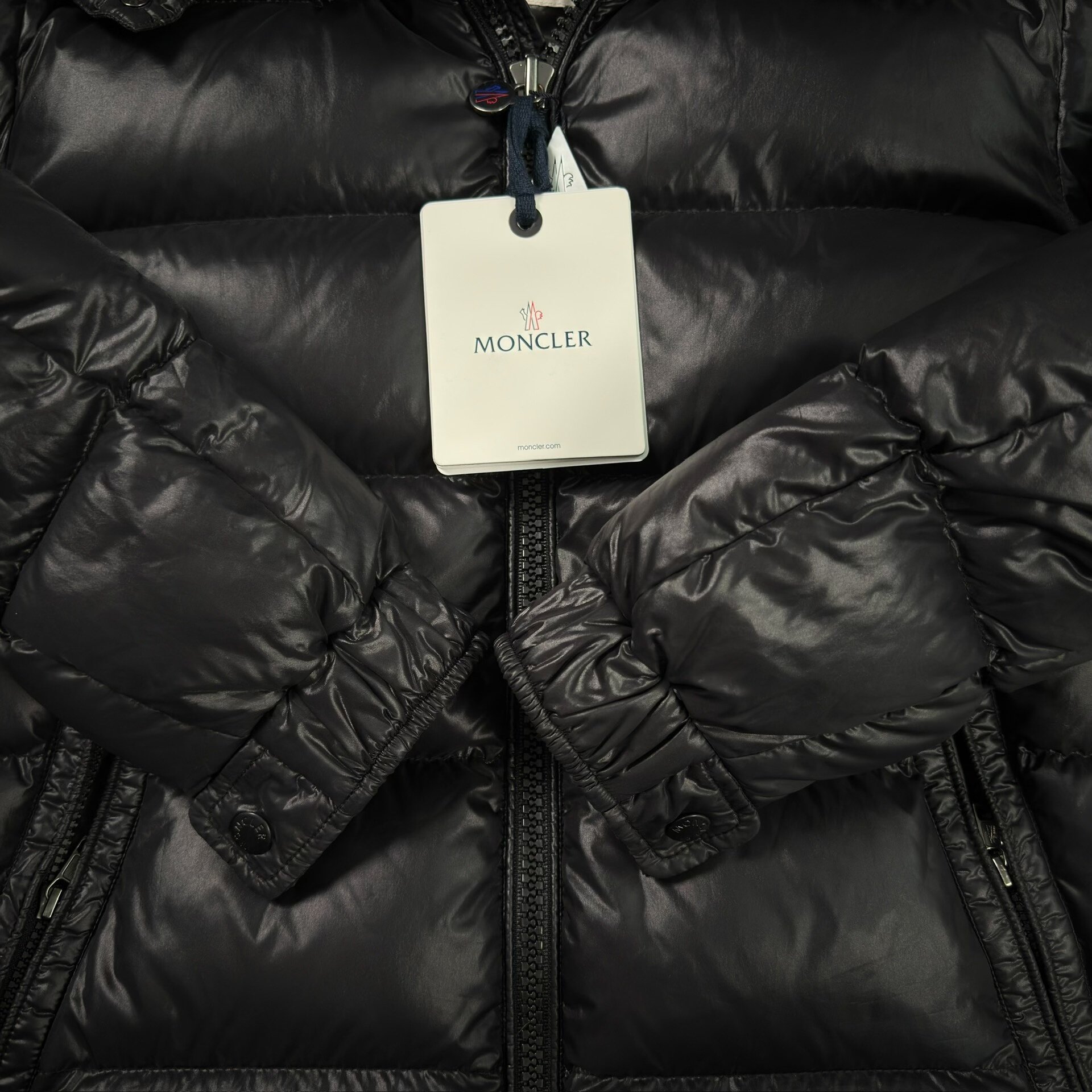 Moncler Maya Black Shiny Puffer Jacket — back