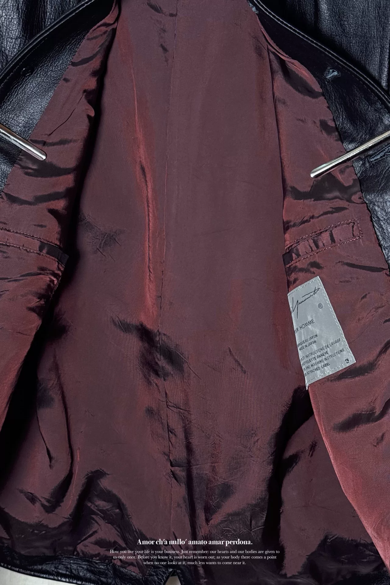 Yohji Yamamoto 18AW Leather Hooded Vest — back