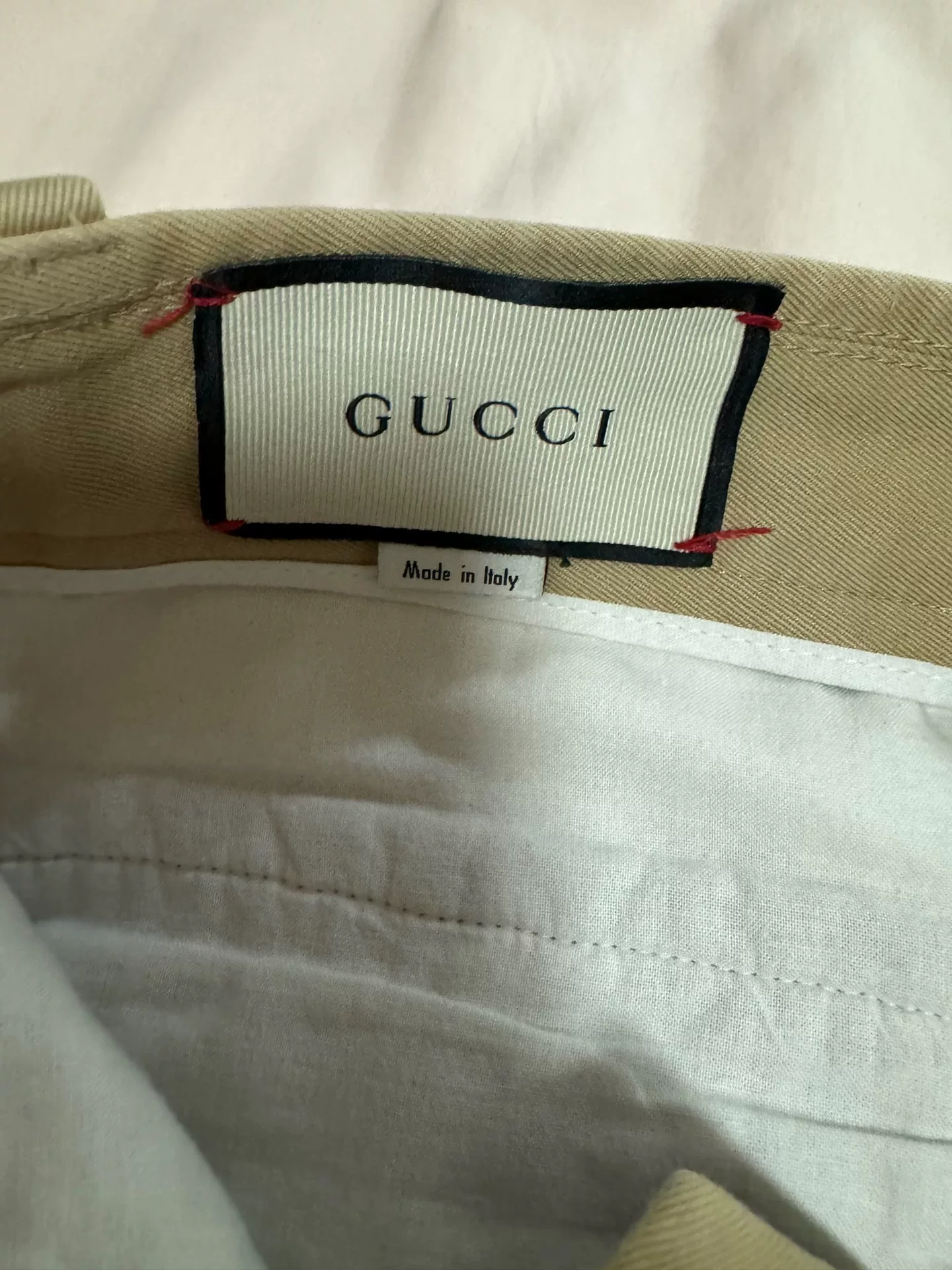 Gucci Beige Loose Tapered Cropped Pants — back