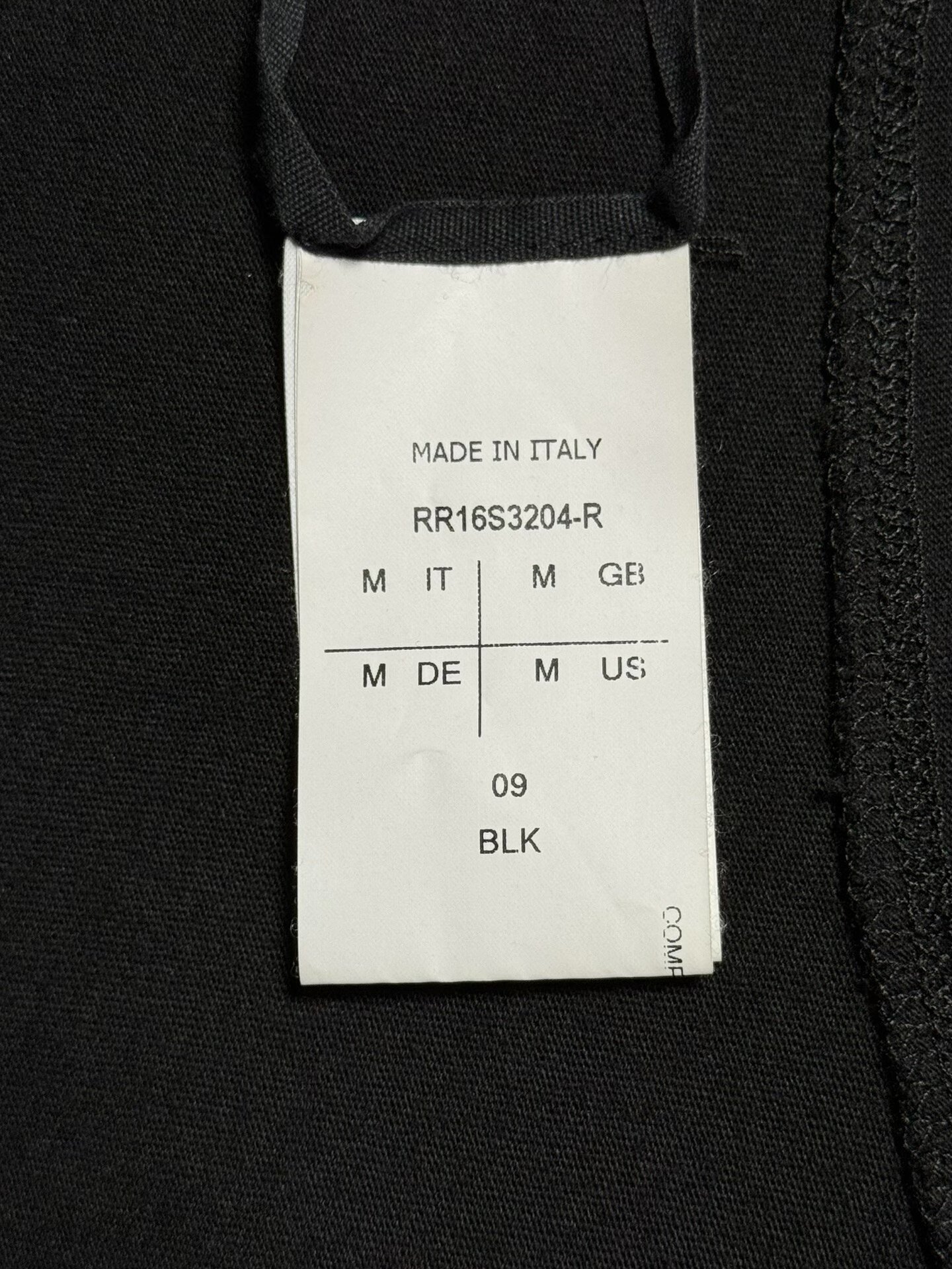 Rick Owens Black Irregular Hem Short-Sleeve Tee — detail