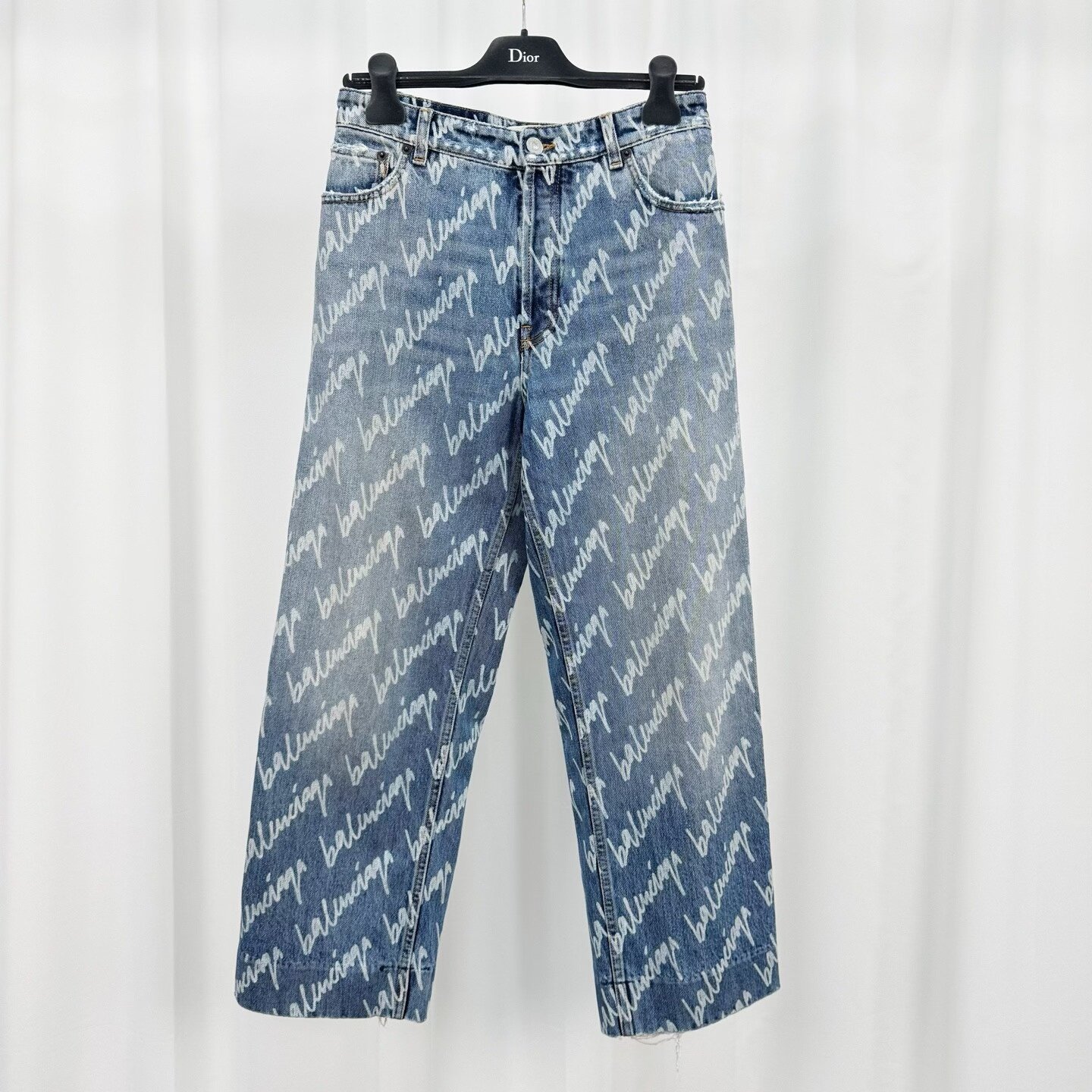 Balenciaga Cursive Lettering All-Over Jeans