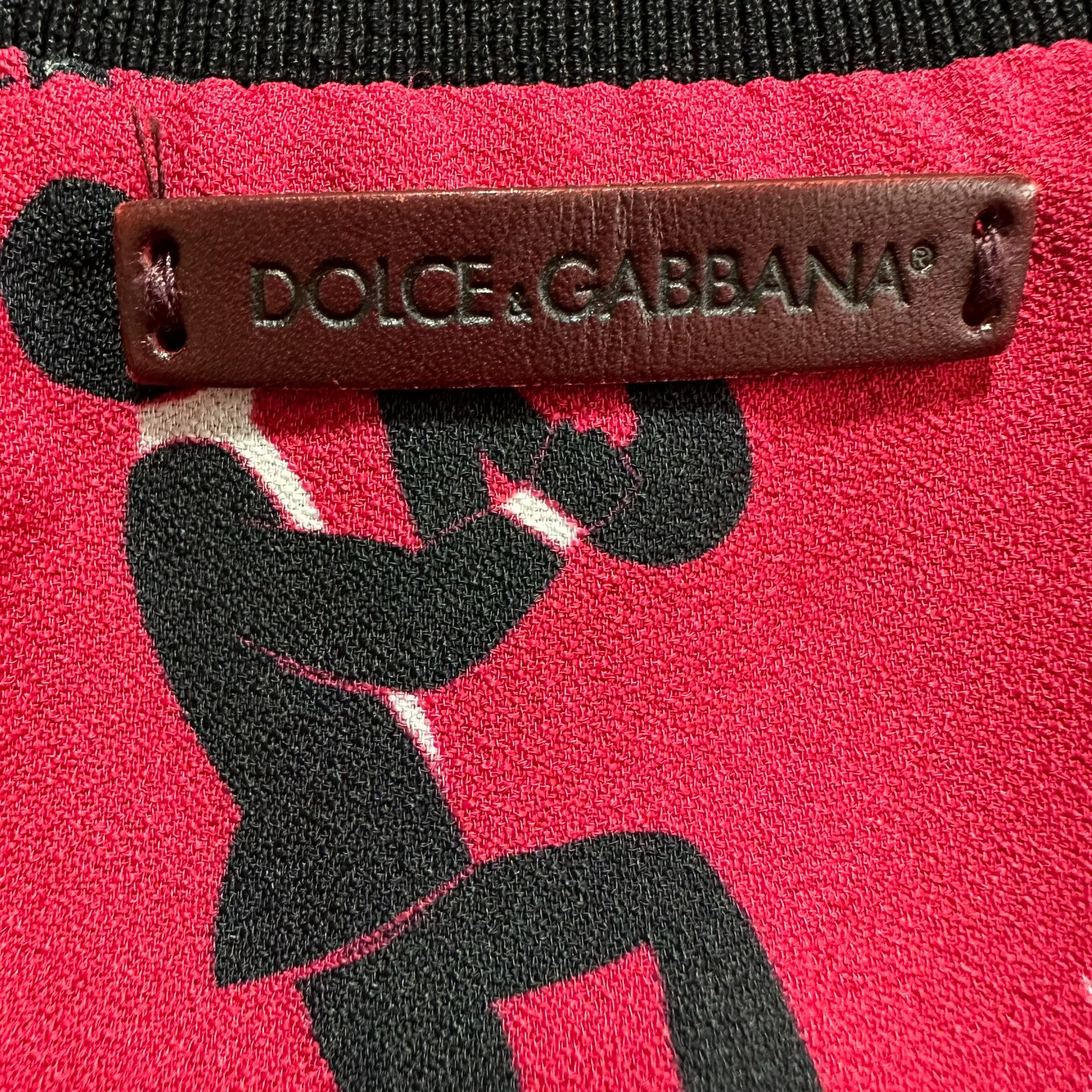 Dolce Gabbana Red Concert Theme Bomber Jacket — detail