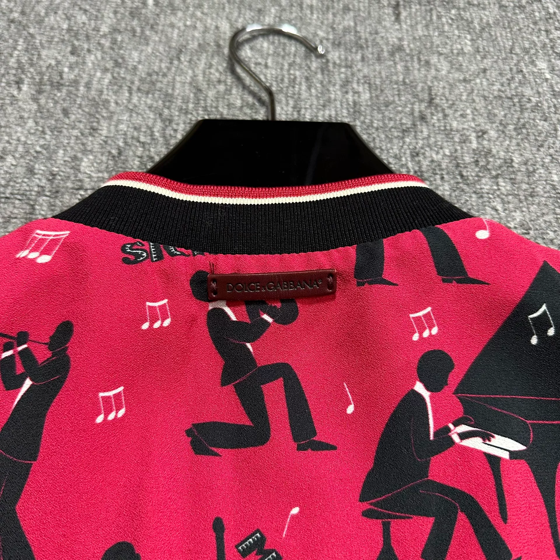 Dolce Gabbana Red Concert Theme Bomber Jacket — back