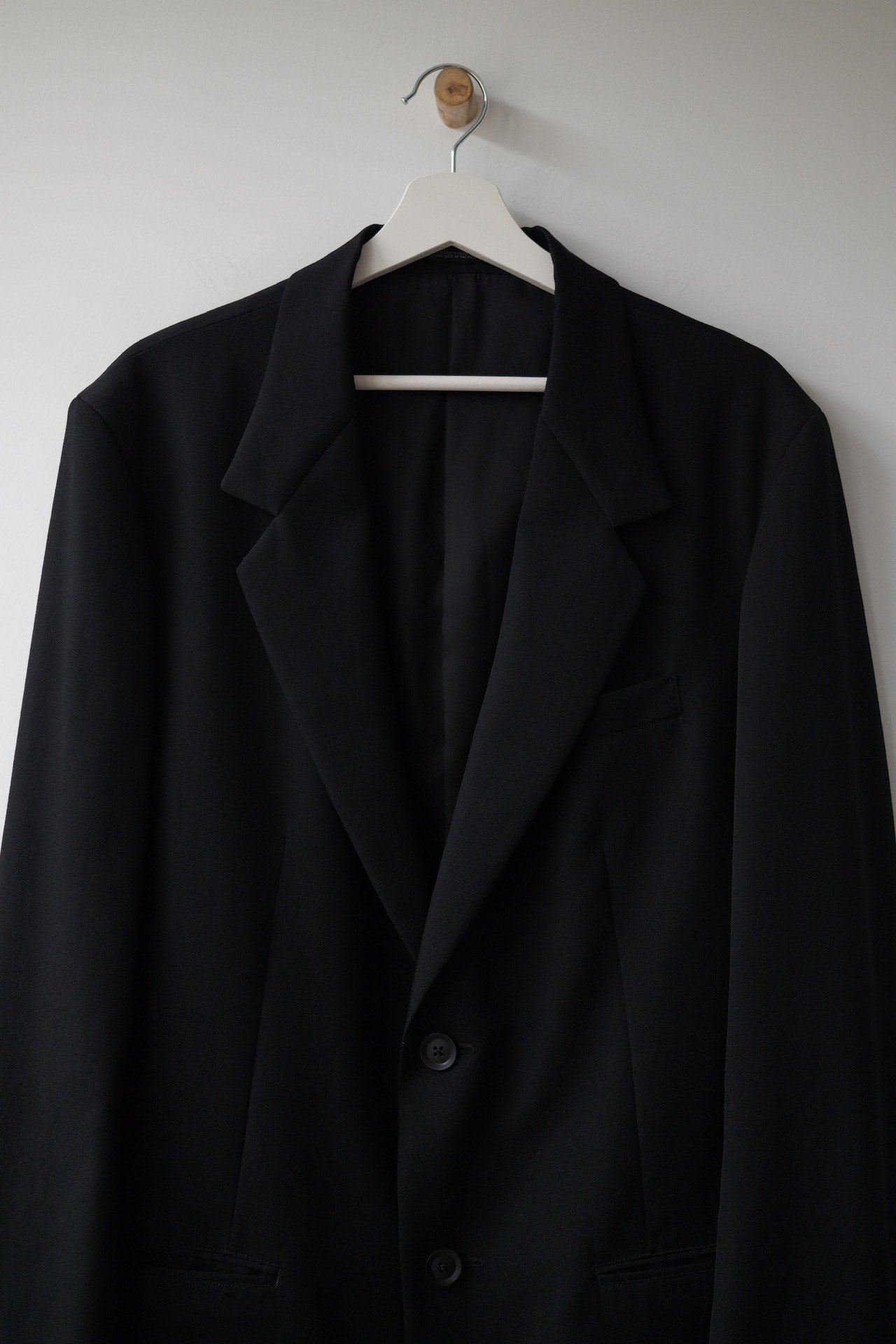 Yohji Yamamoto 22AW Minimalist Black Suit — front