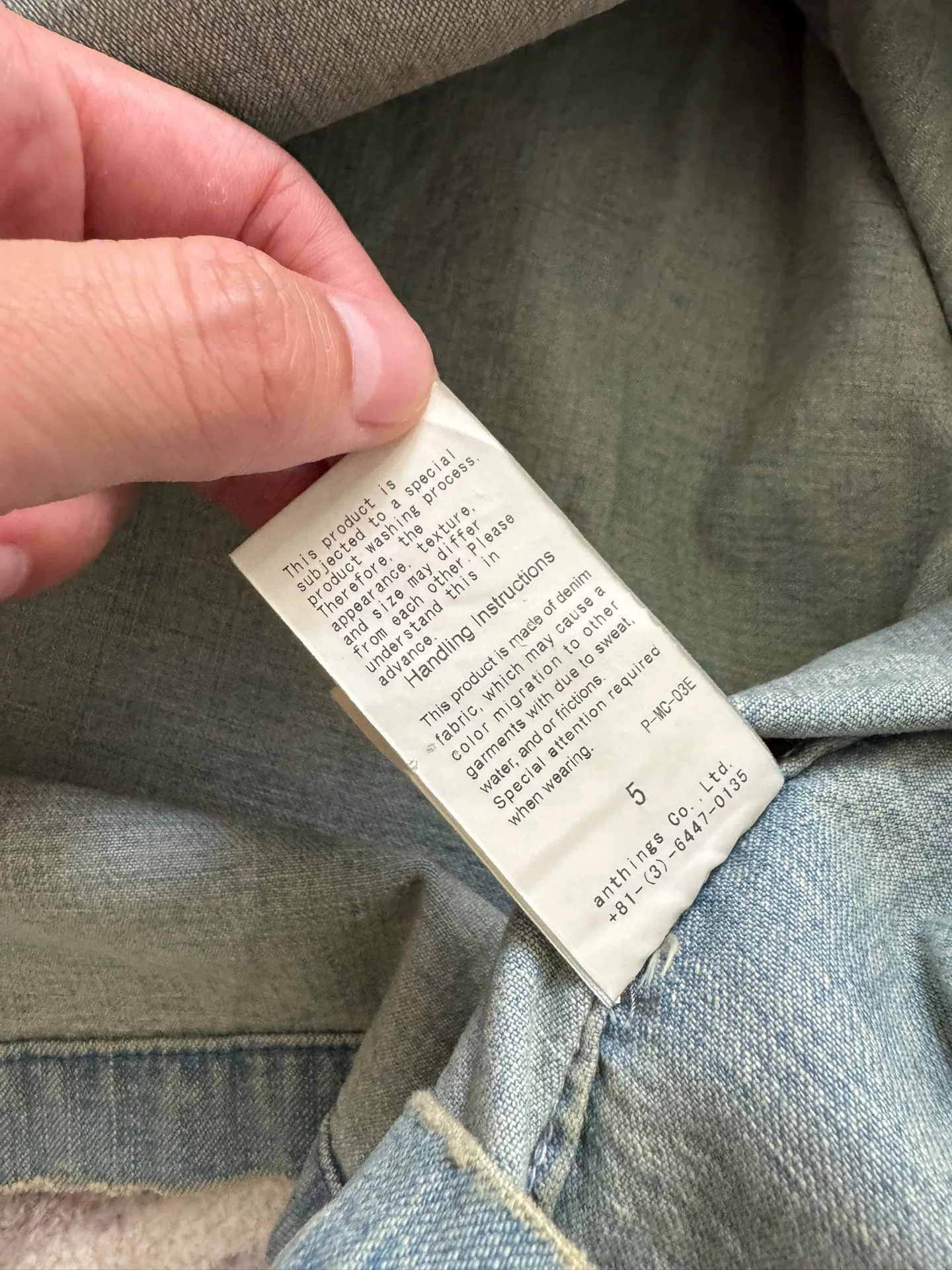 A.PRESSE 25AW US Navy Denim Jacket — label