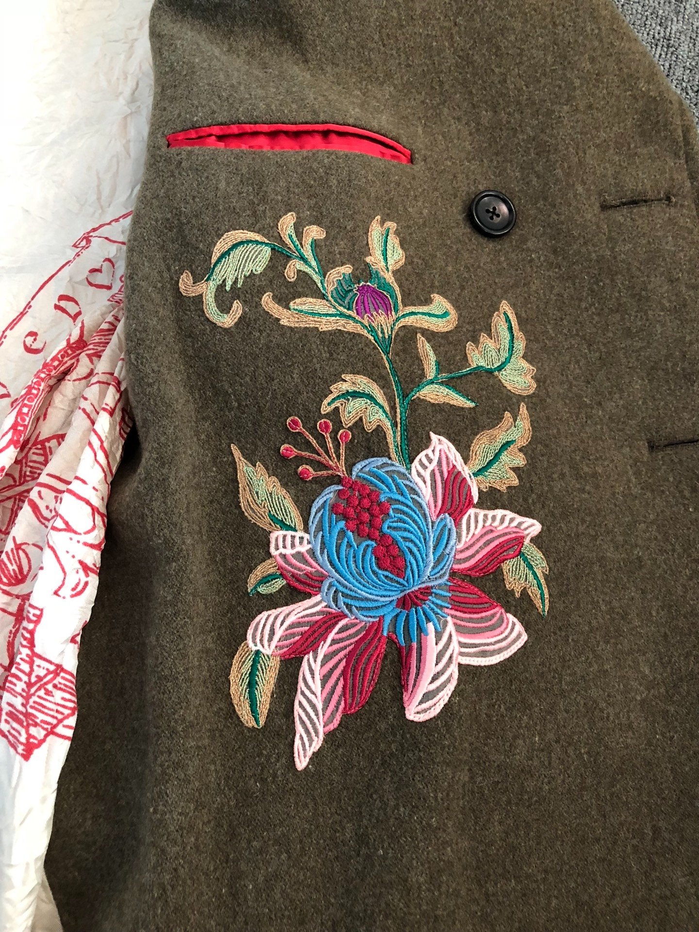 Gucci Double-Breasted Wool Coat — label