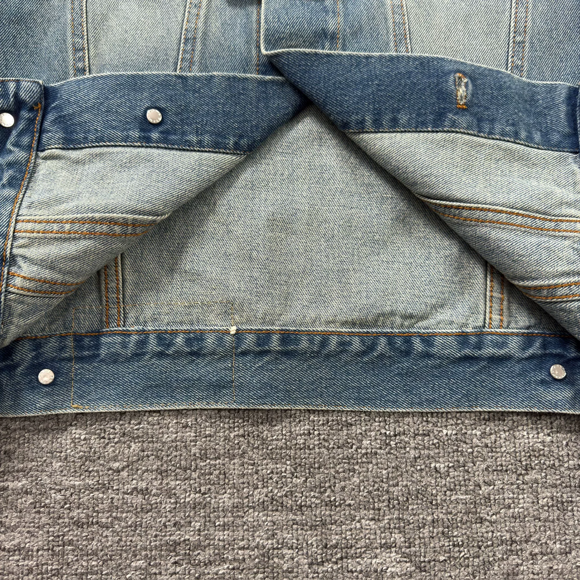 Prada Light Blue Cropped Denim Jacket — label