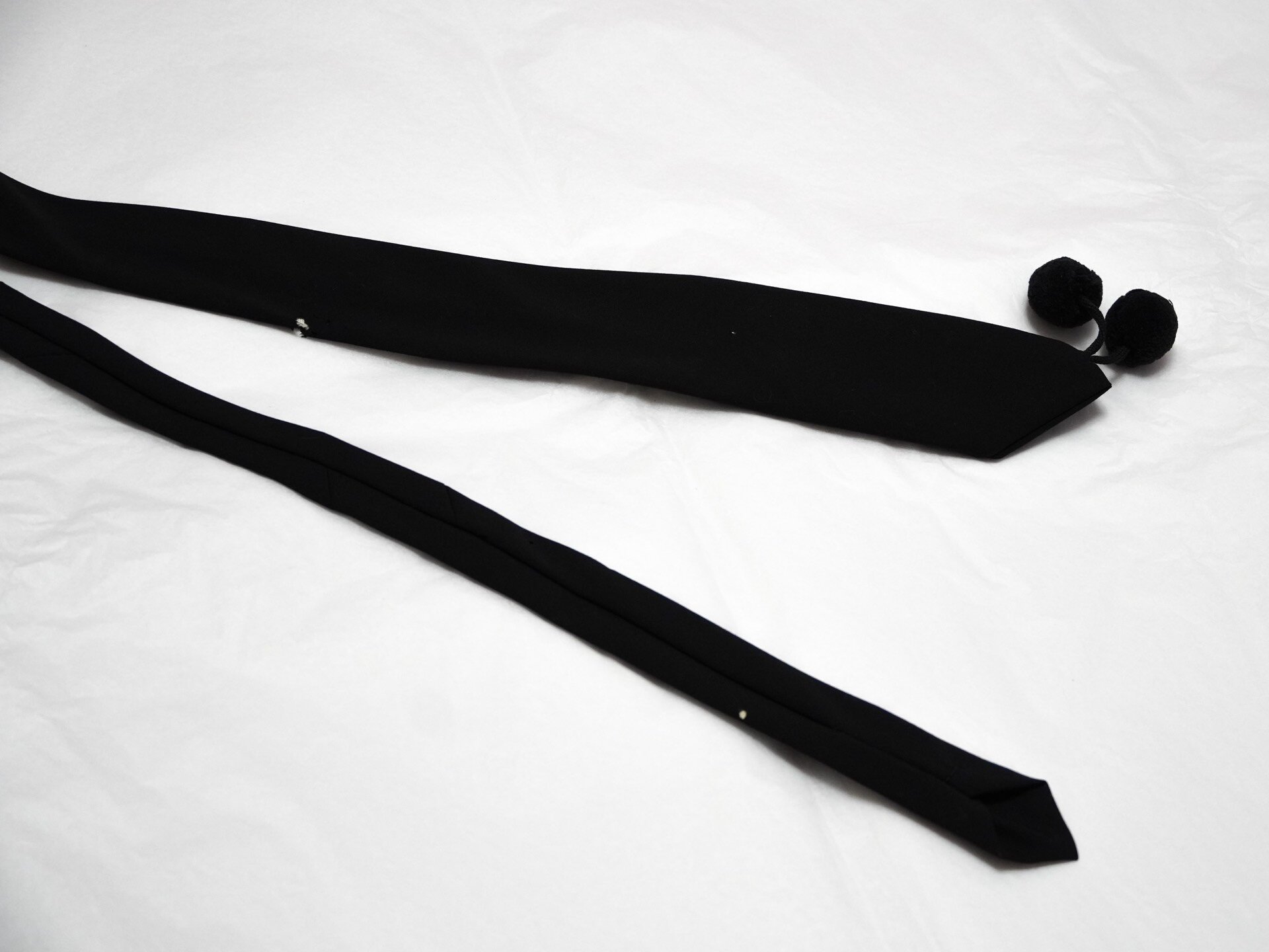 Yohji Yamamoto 1980s Double Ball Ornament Tie — front