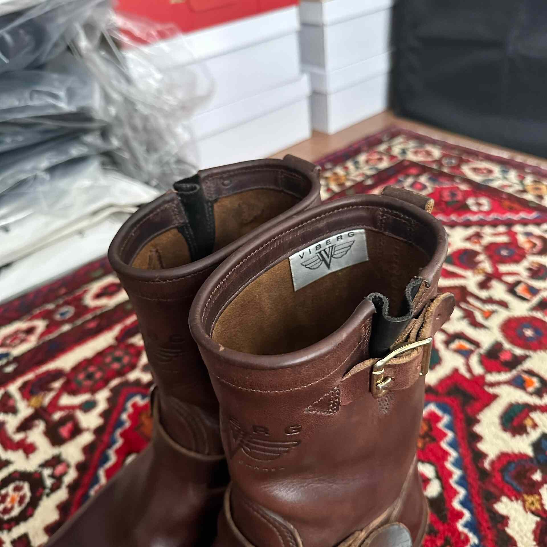 Viberg Engineer Boots Red Leather — front