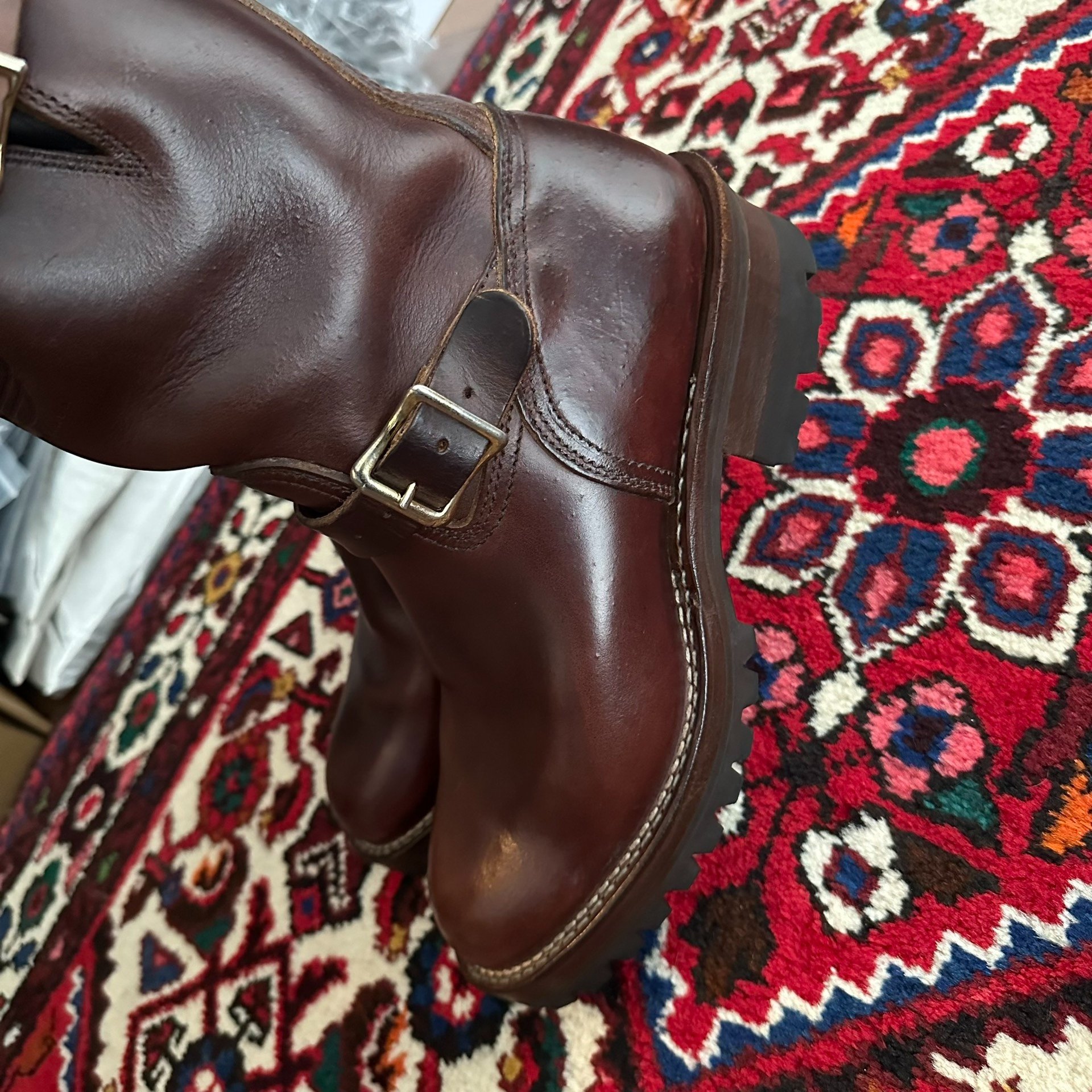 Viberg Engineer Boots Red Leather — back