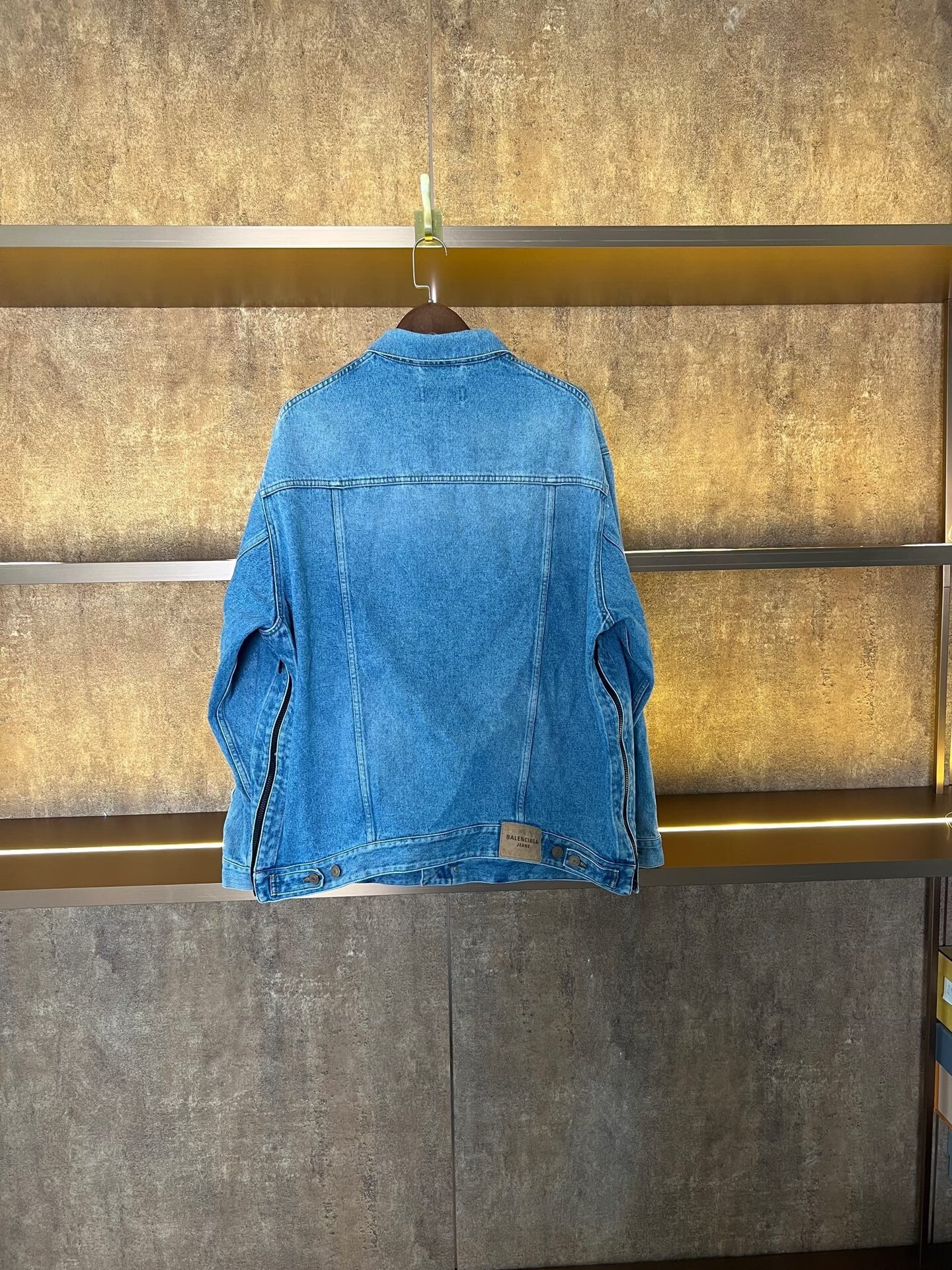Balenciaga Side Zip Denim Jacket — front