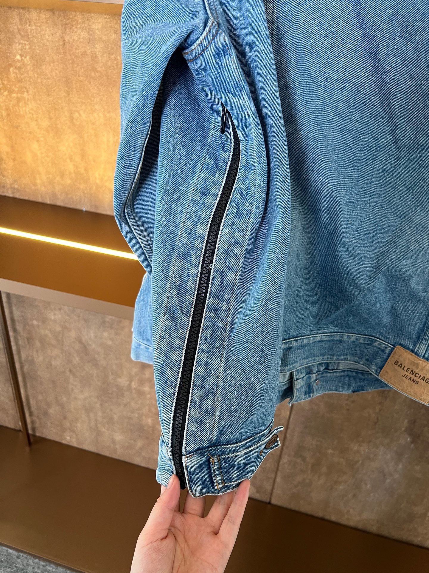 Balenciaga Side Zip Denim Jacket — detail