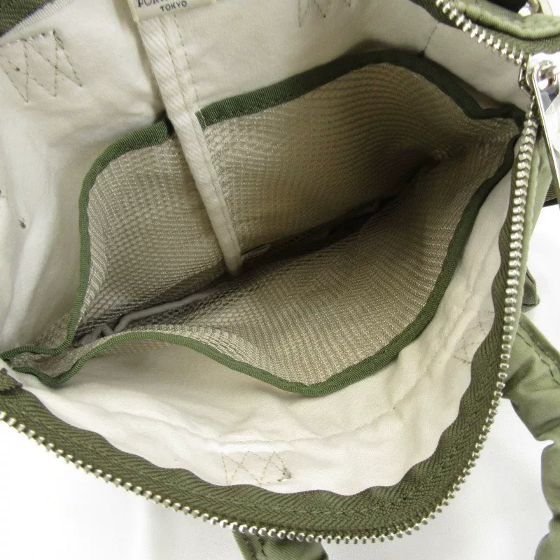 PORTER GIRL Olive Green Classic Shoulder Bag — label