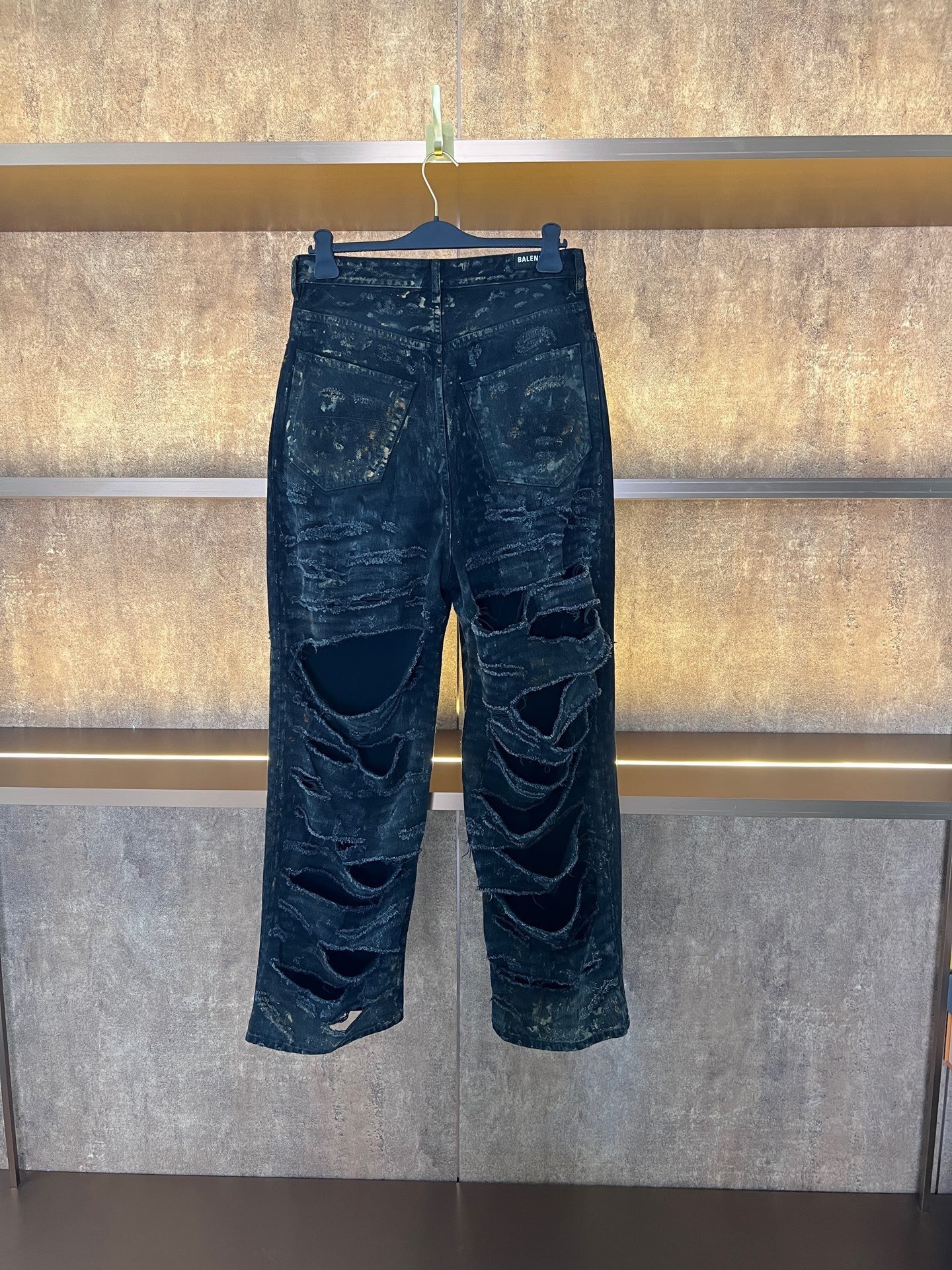 Balenciaga 22 Distressed Straight-Leg Jeans — front