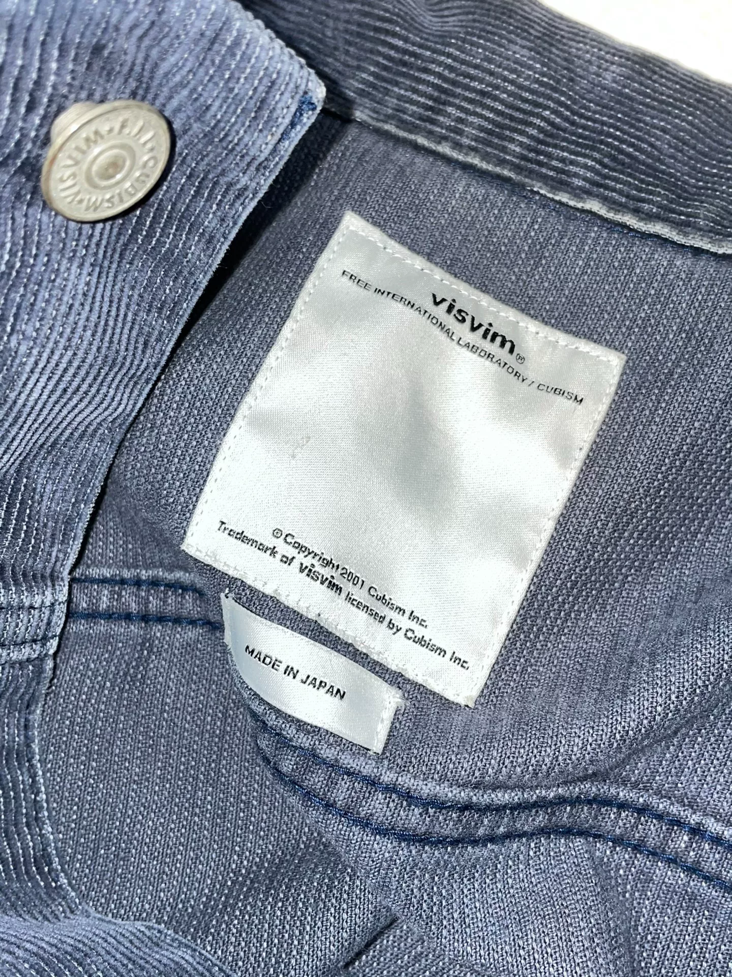 VISVIM 101 Corduroy Jacket — detail