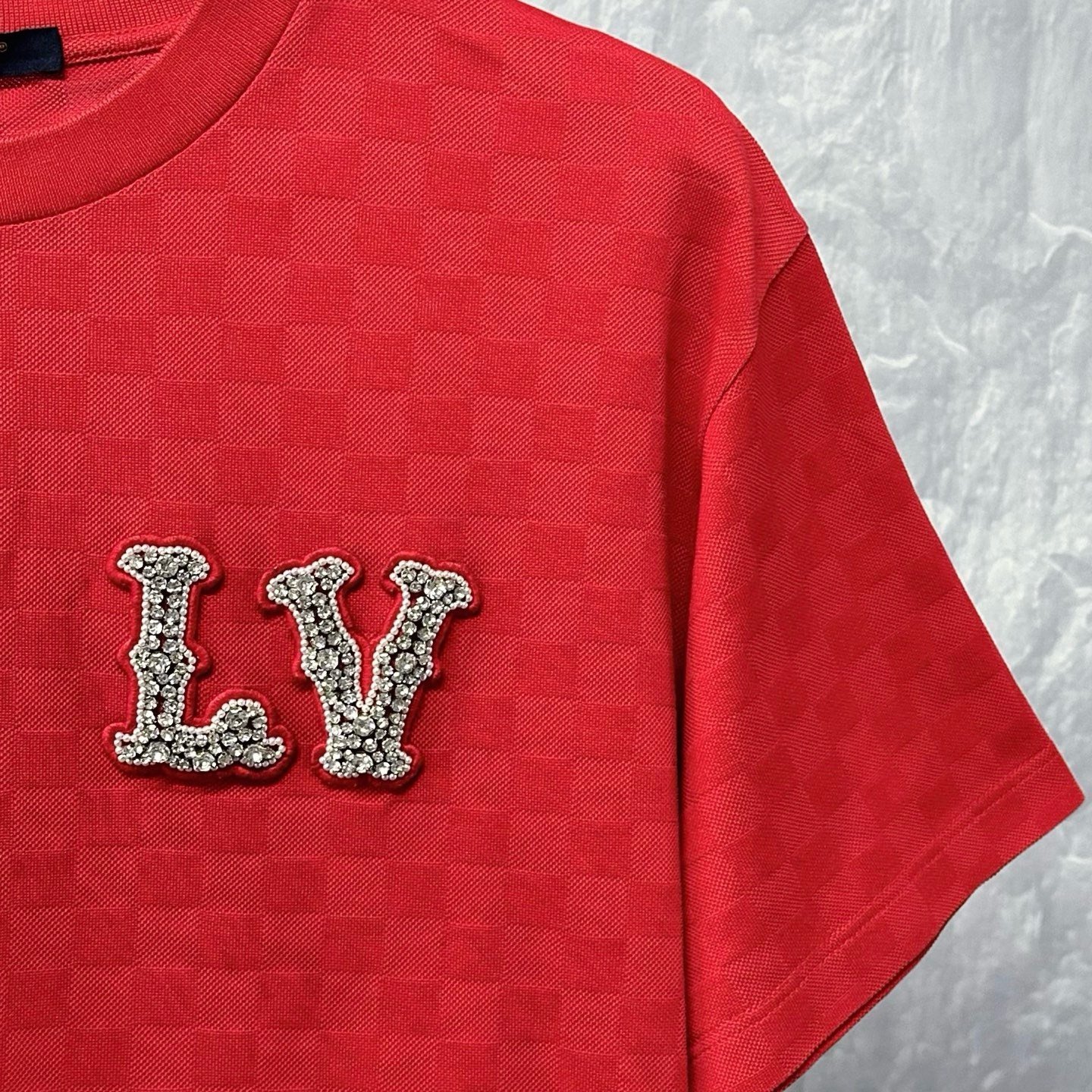 Louis Vuitton SS24 Pharrell Checkerboard Diamond Tee — detail