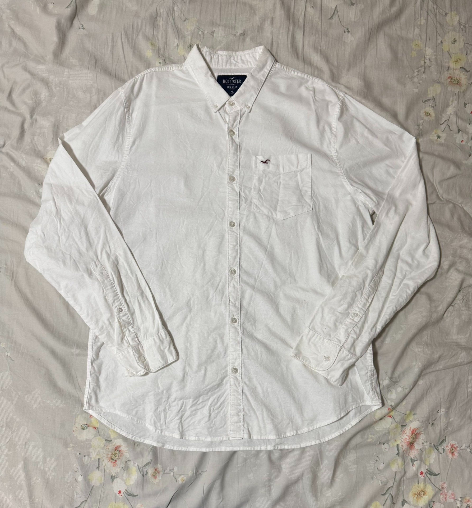 Hollister Men's White Oxford Shirt