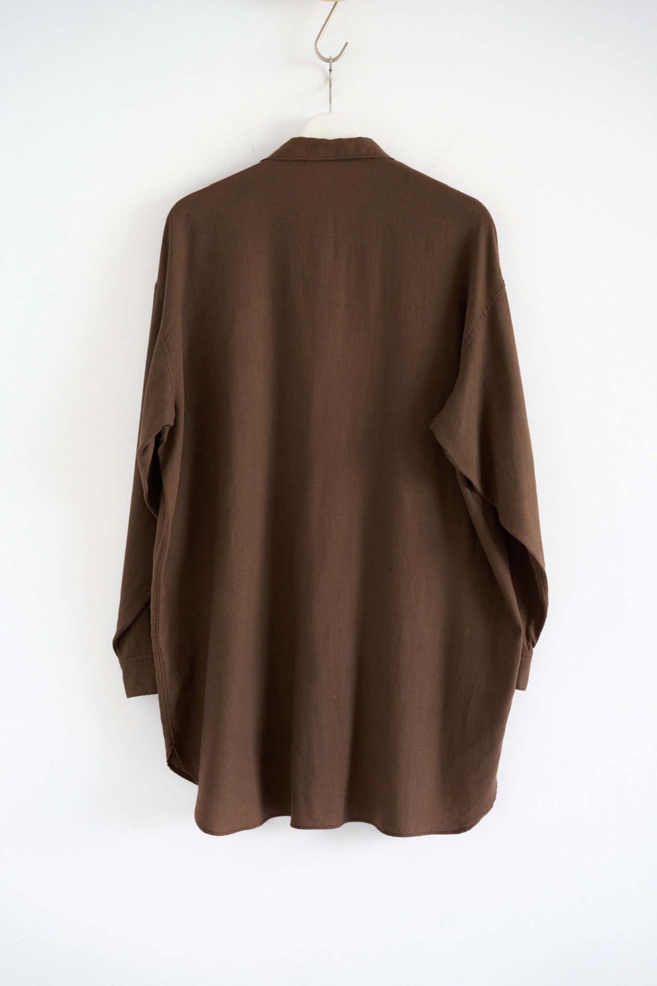 Yohji Yamamoto 80s Pleated Wool Shirt — front