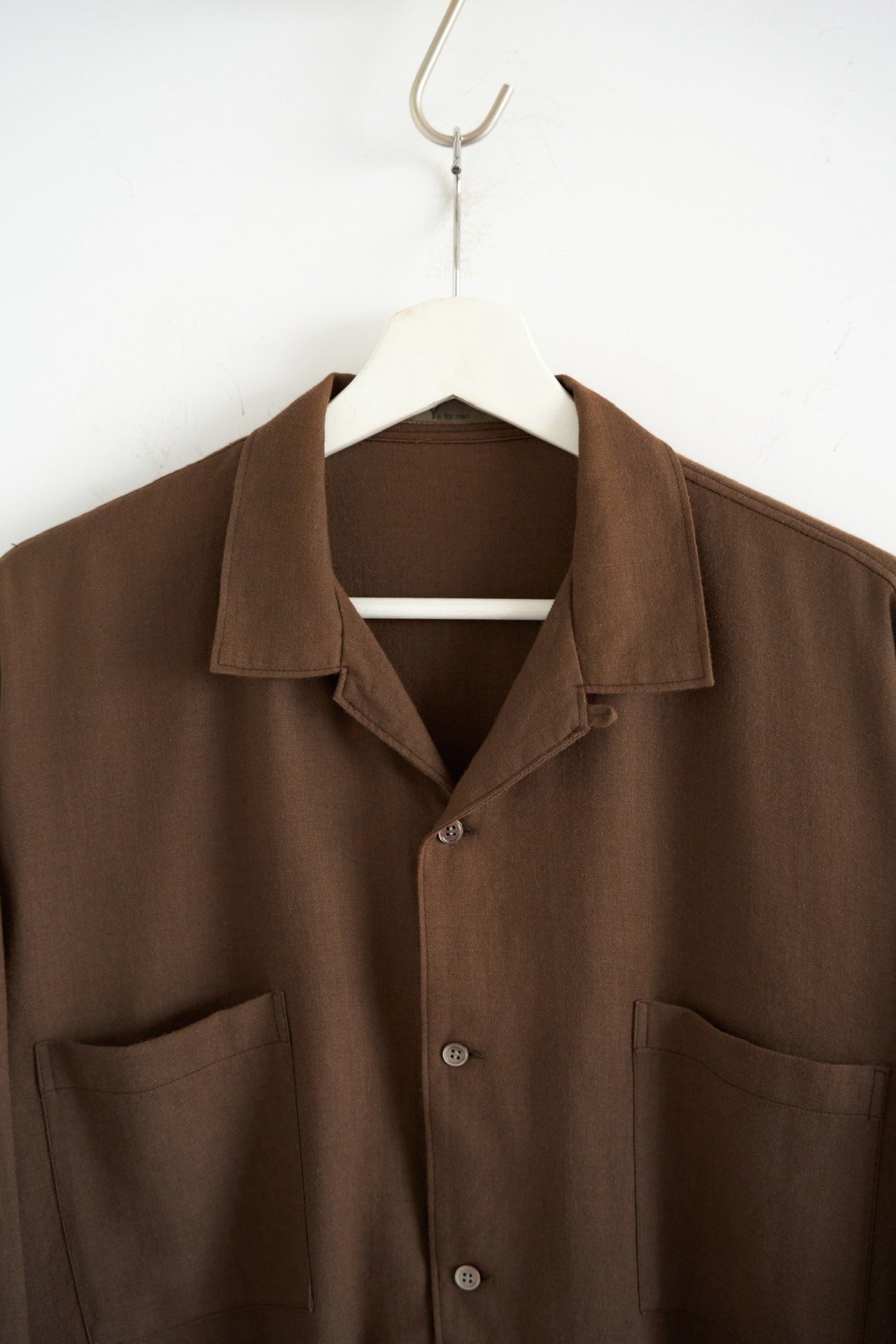 Yohji Yamamoto 80s Pleated Wool Shirt — detail