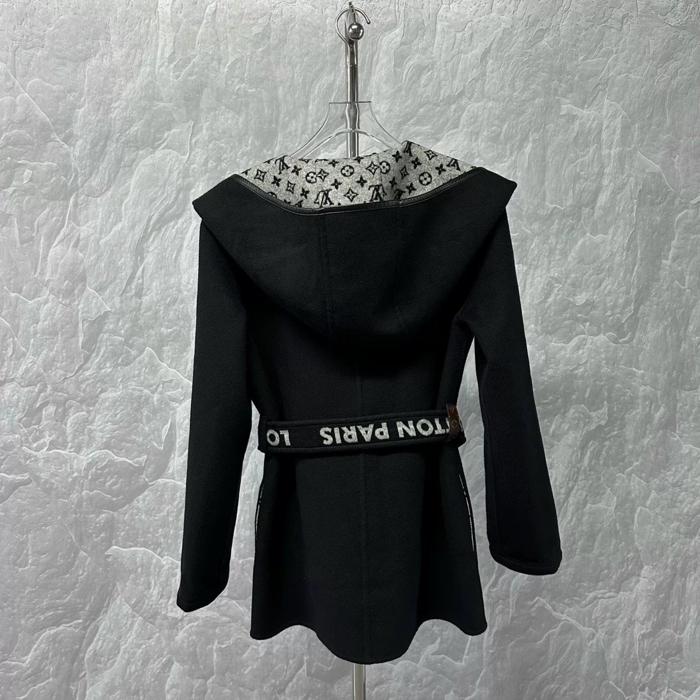 Louis Vuitton Cashmere Wrap Hooded Coat — label