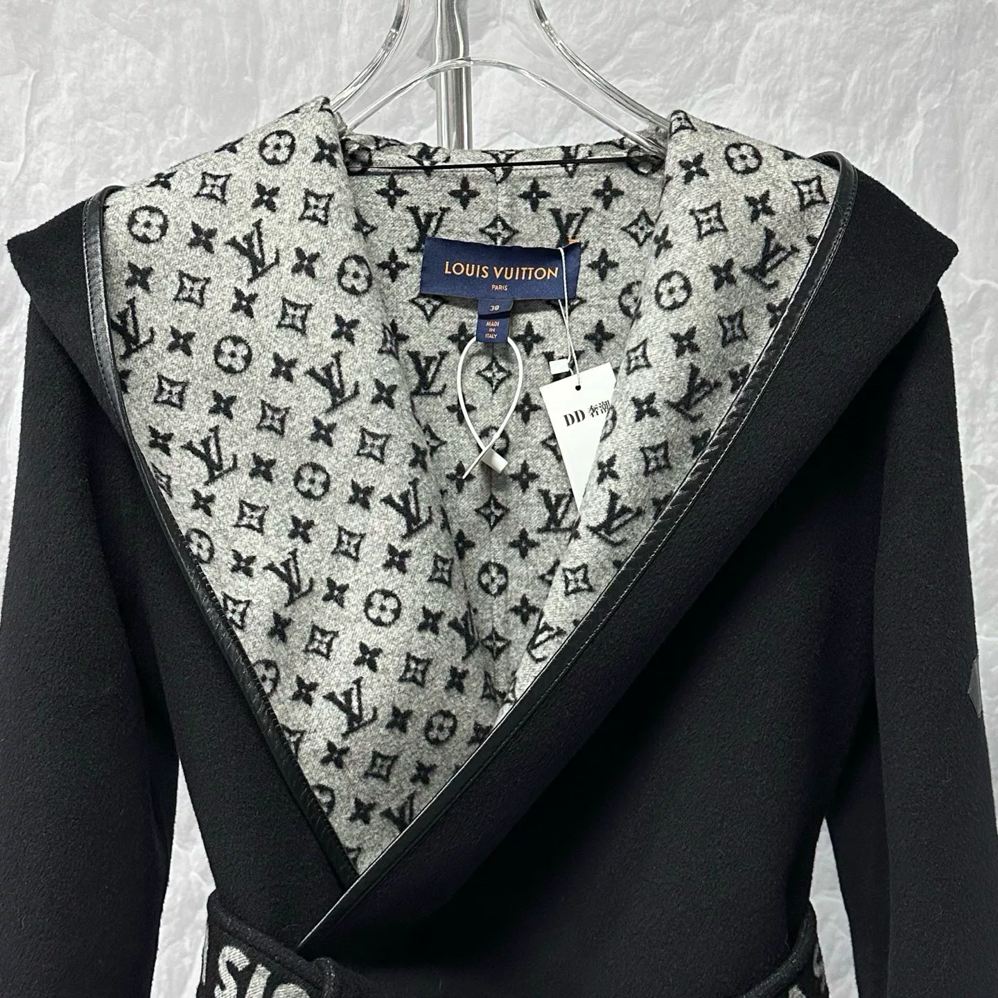 Louis Vuitton Cashmere Wrap Hooded Coat — detail