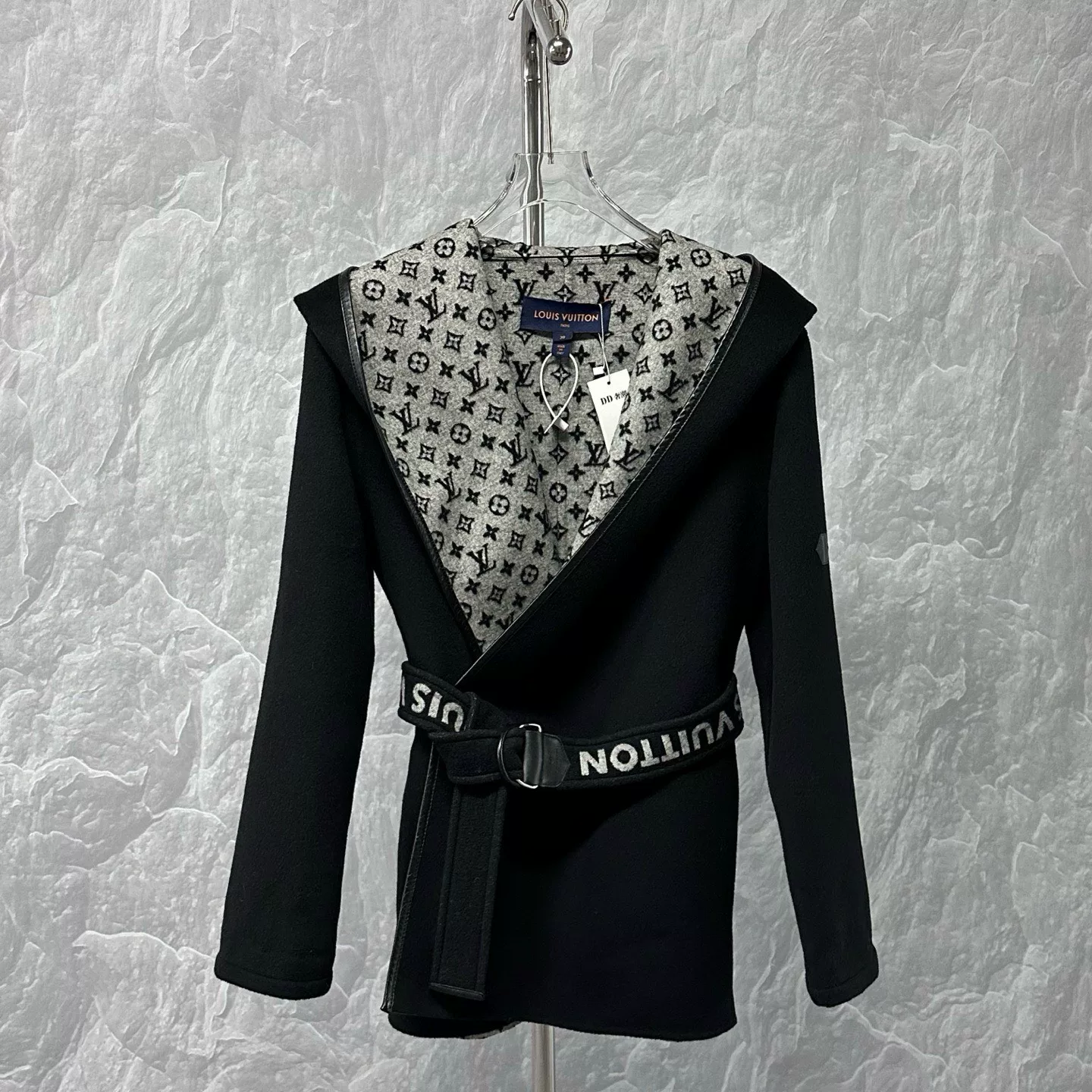 Louis Vuitton Cashmere Wrap Hooded Coat — front
