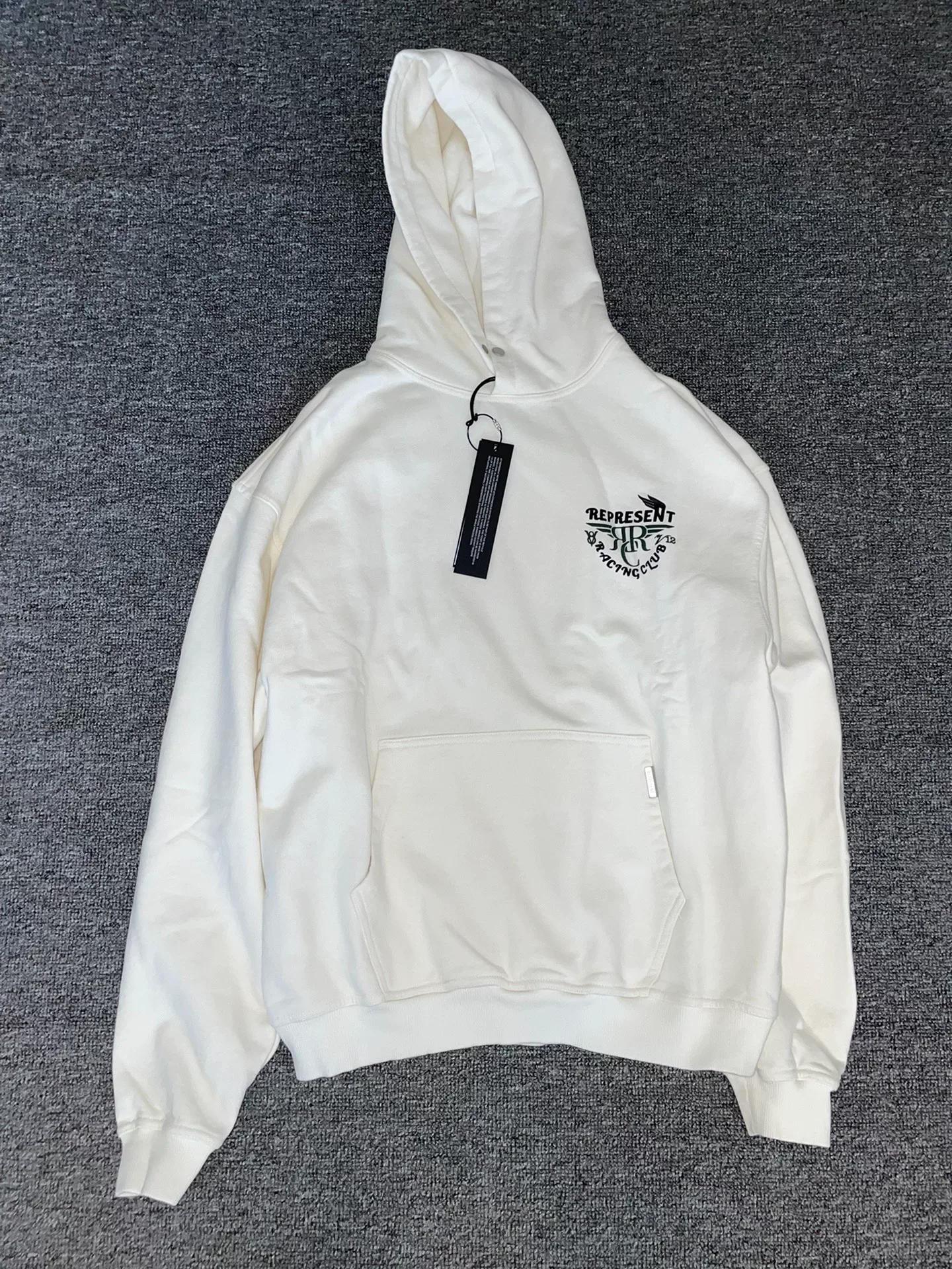 Represent White Hoodie — front