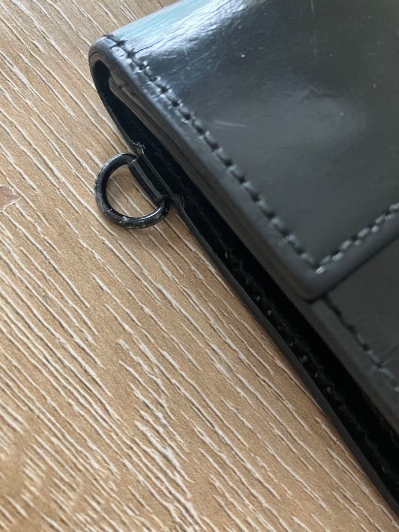 Porter x Beams Glass Leather Tri-Fold Wallet — label