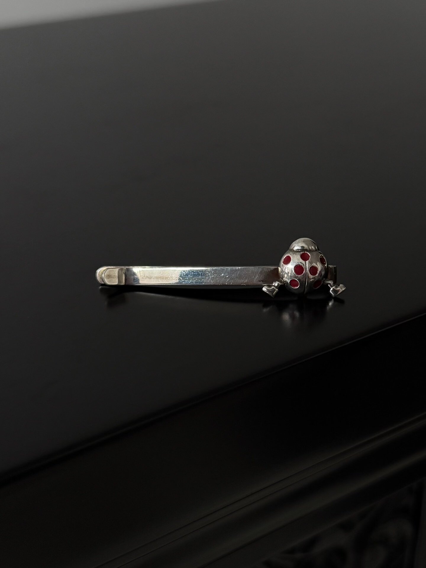 Yohji Yamamoto Ladybug 925 Silver Tie Clip — front