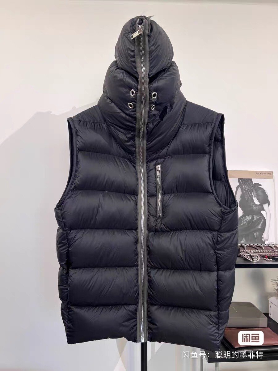 Rick Owens Black Puffer Vest