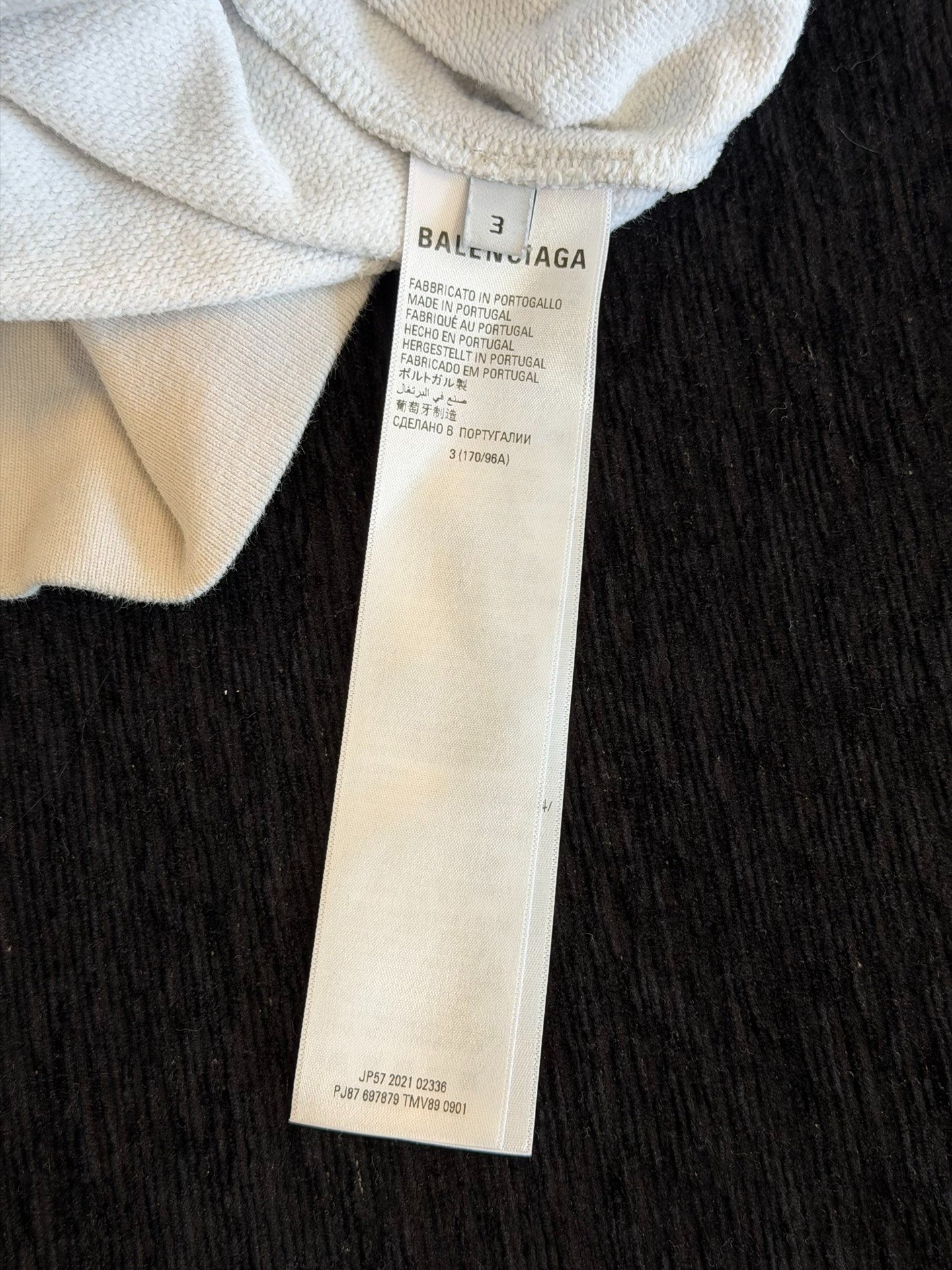 Balenciaga Flame Logo Gray Hoodie — label