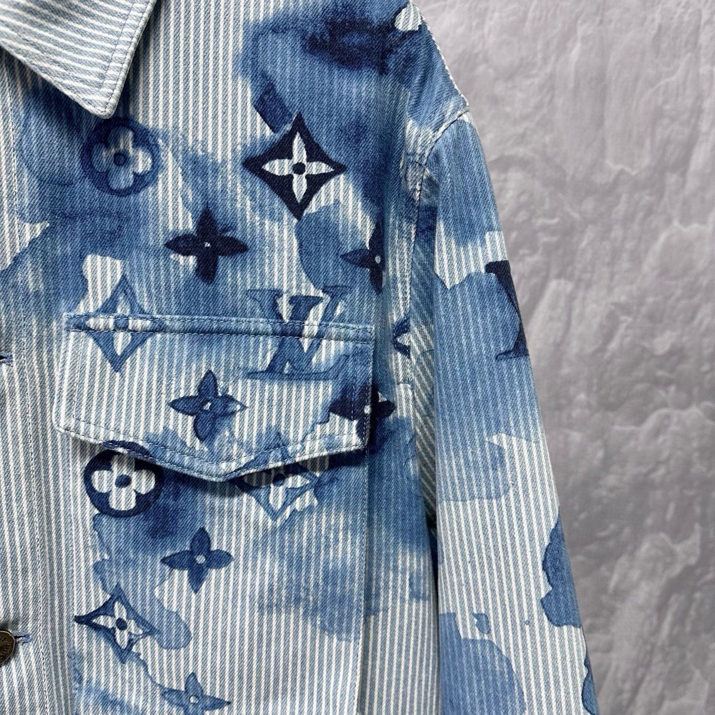 Louis Vuitton Ink Monogram Denim Shirt Jacket — detail