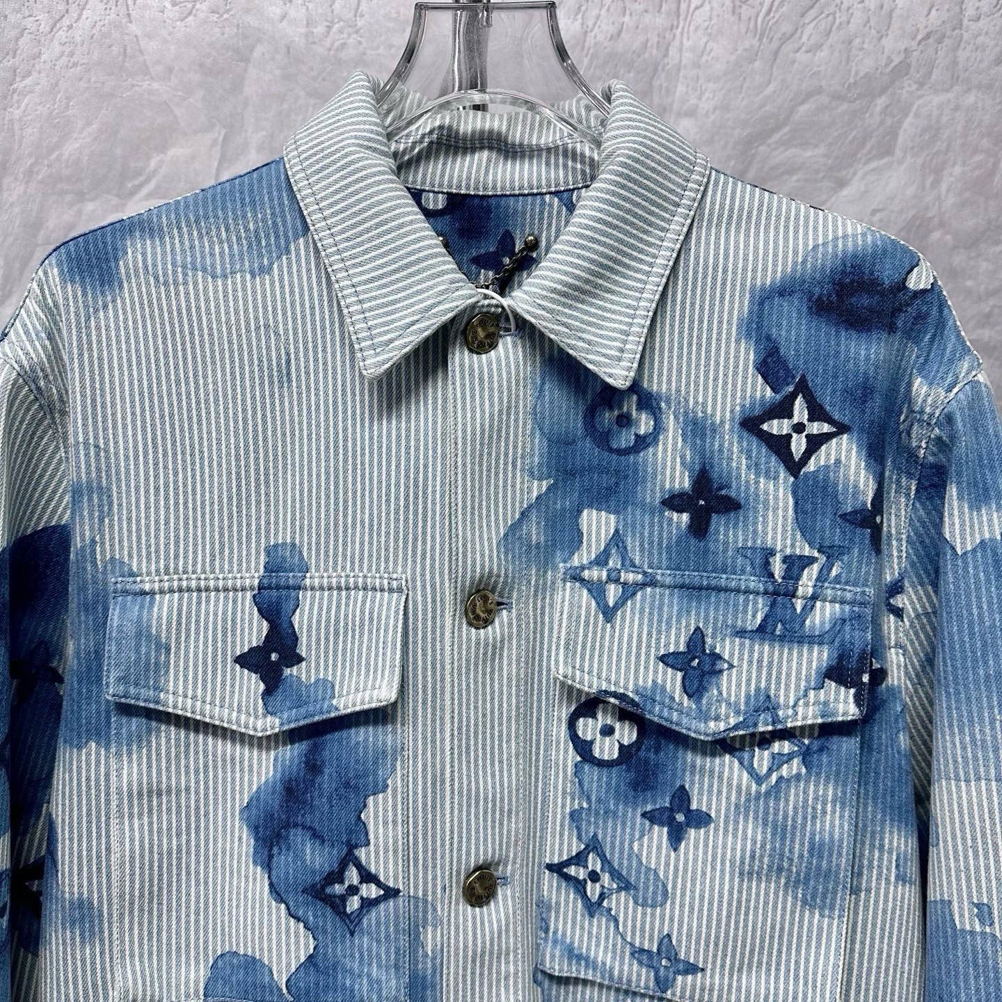 Louis Vuitton Ink Monogram Denim Shirt Jacket — front