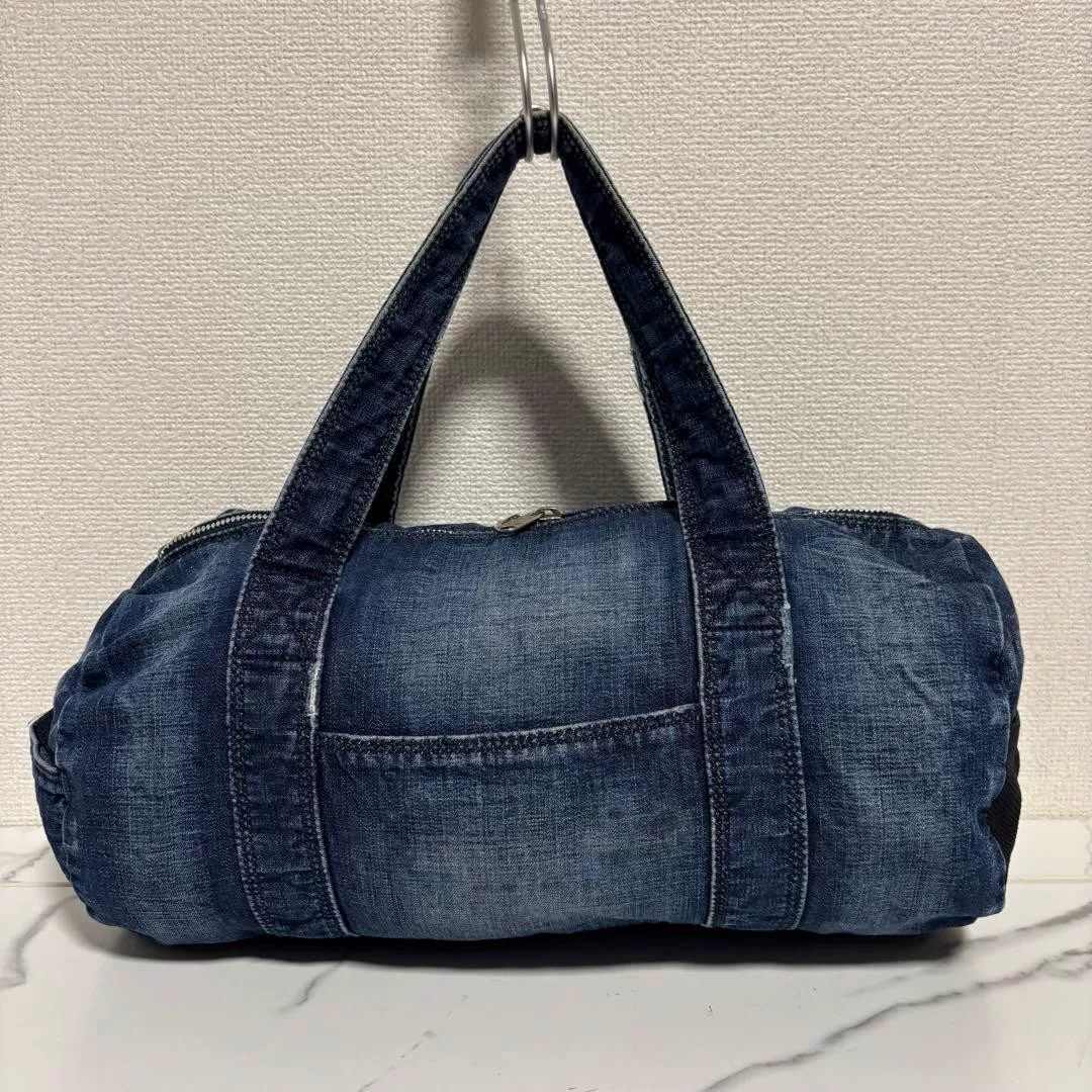 PORTER Blue Denim Boston Bag — detail