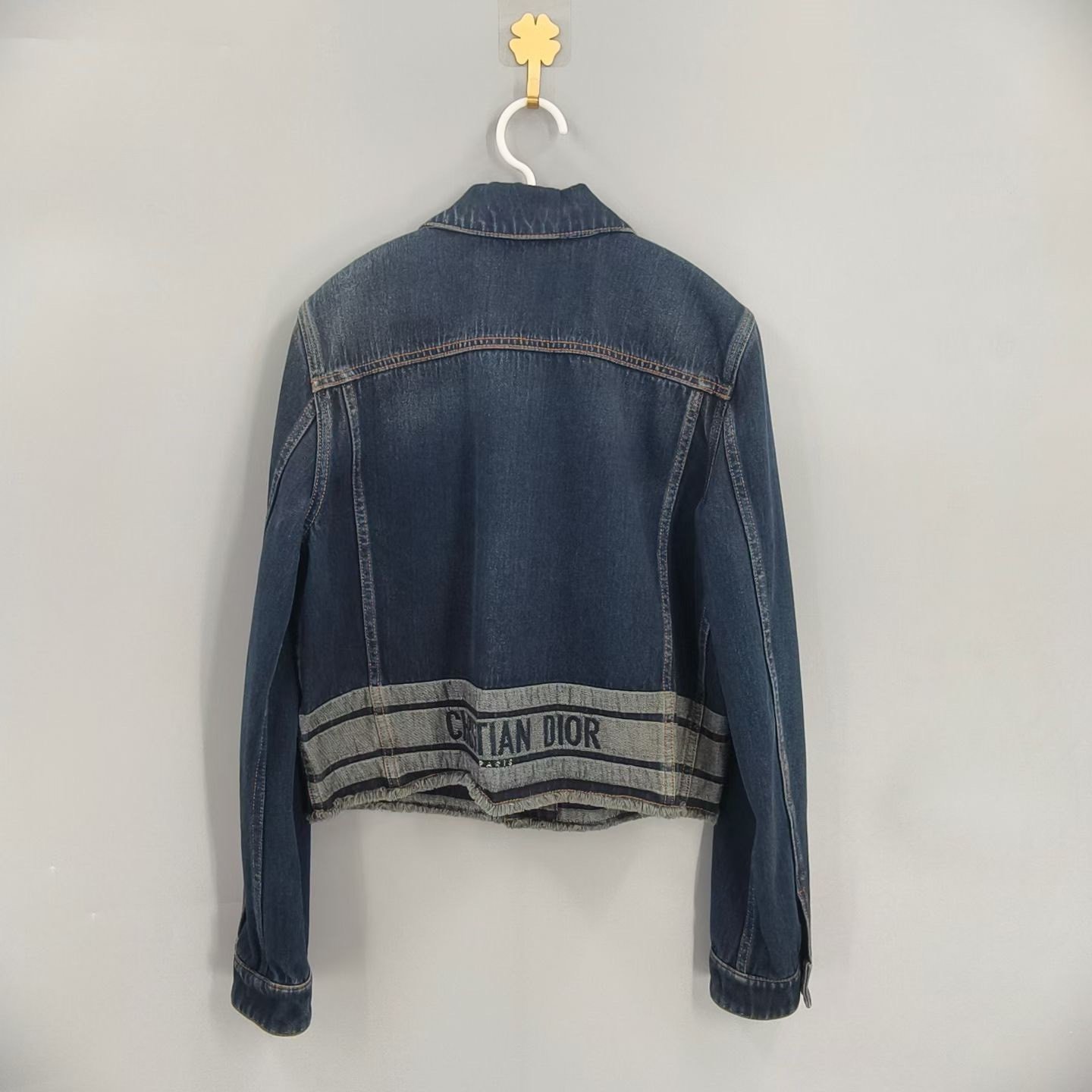 Dior Cropped Logo Denim Jacket — front