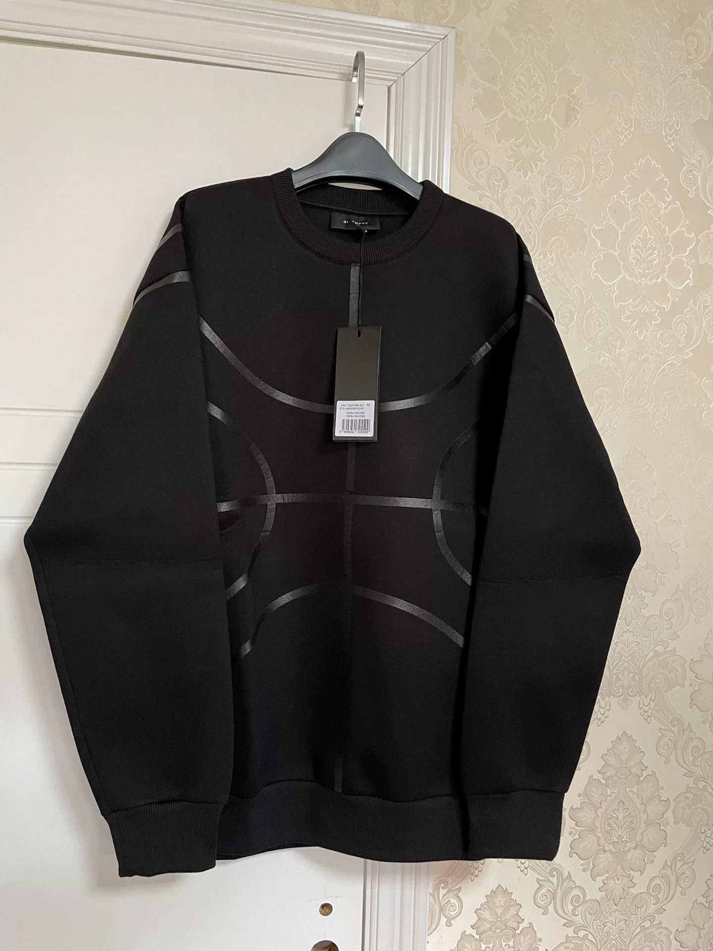 Givenchy Space Cotton Line Splicing Pullover — detail