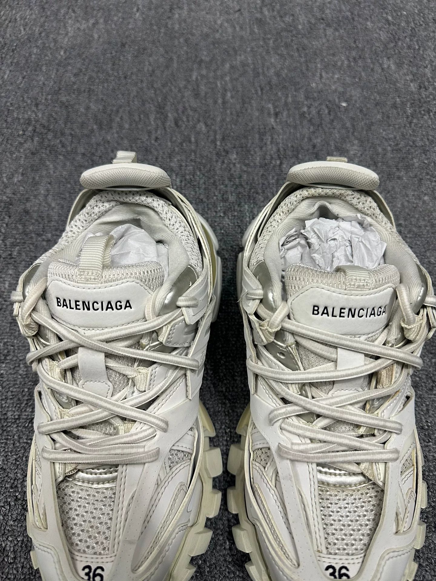 Balenciaga Track White Dad Shoes 36 — label