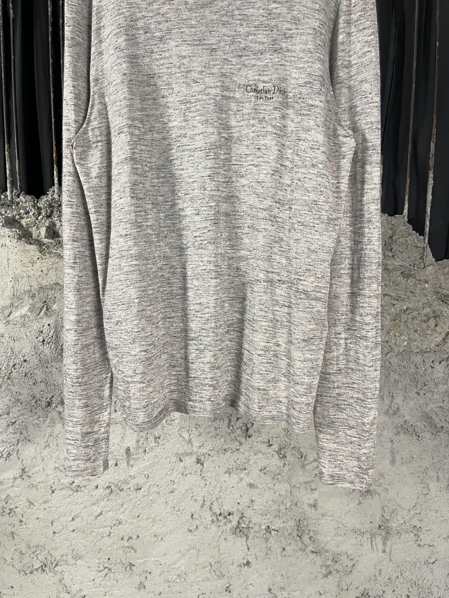 Dior SS25 Plain Knit Embroidered Logo Longsleeve — detail