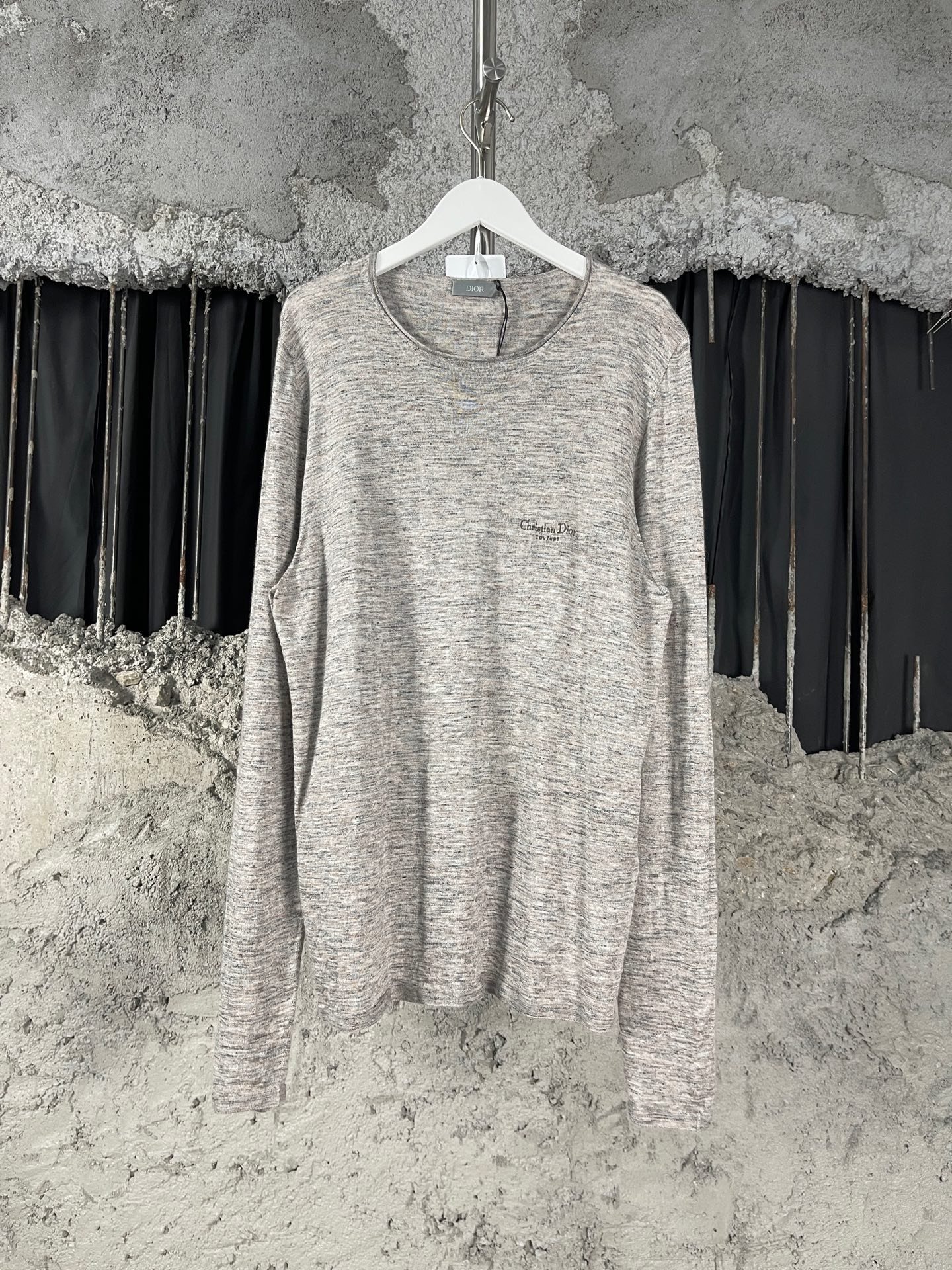 Dior SS25 Plain Knit Embroidered Logo Longsleeve