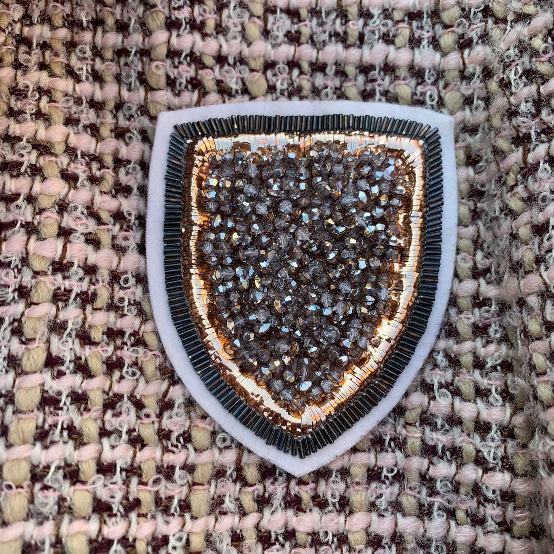 Dior Houndstooth Wool Coat with Badge — back