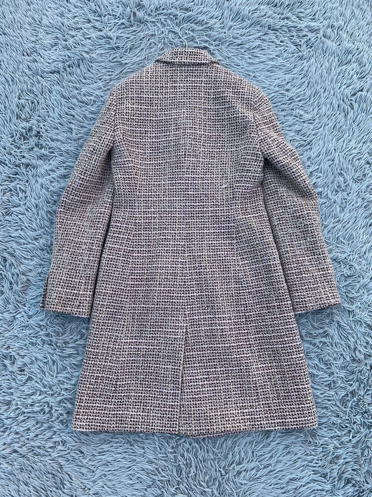 Dior Houndstooth Wool Coat with Badge — label
