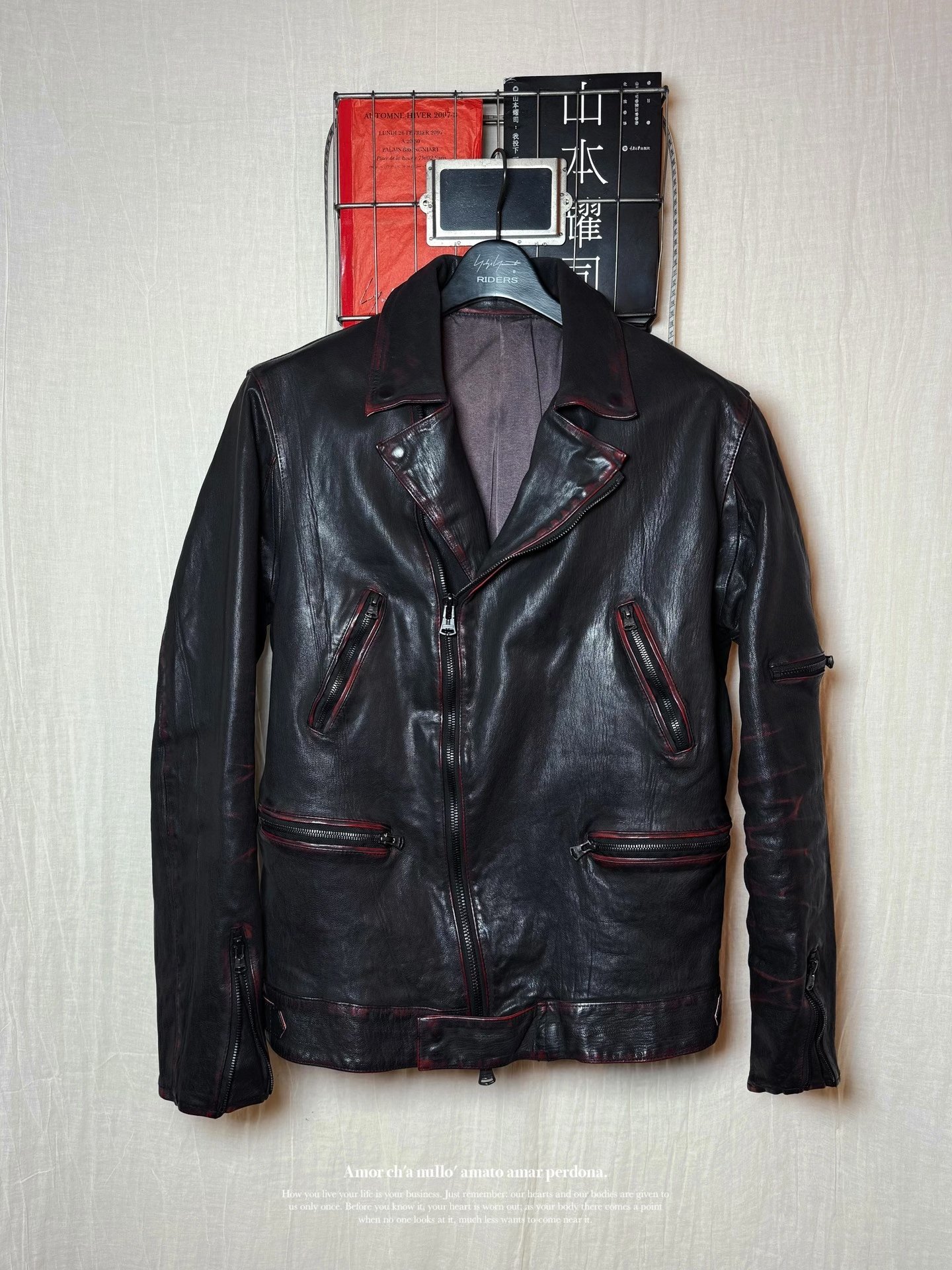Yohji Yamamoto x ISAMU KATAYAMA 21AW Leather Jacket — front