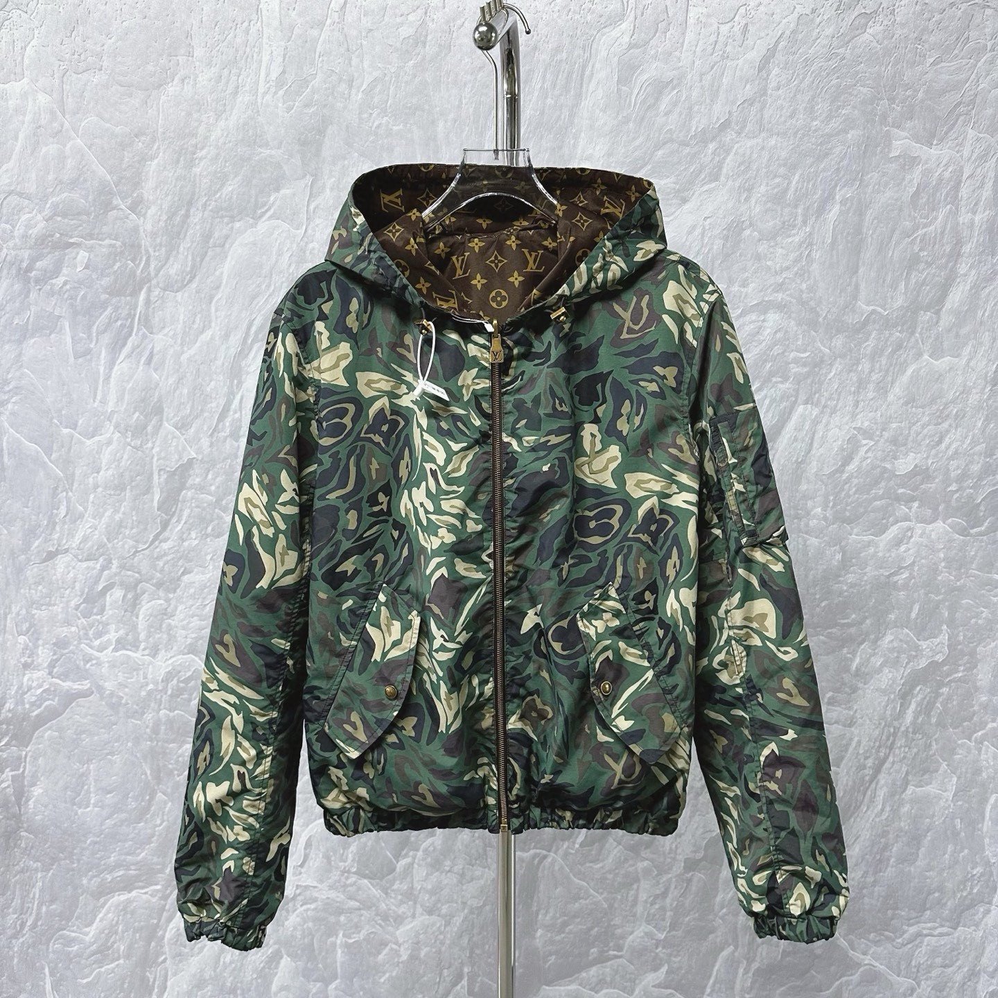 Louis Vuitton Nigo Reversible Camo Hooded Jacket — detail
