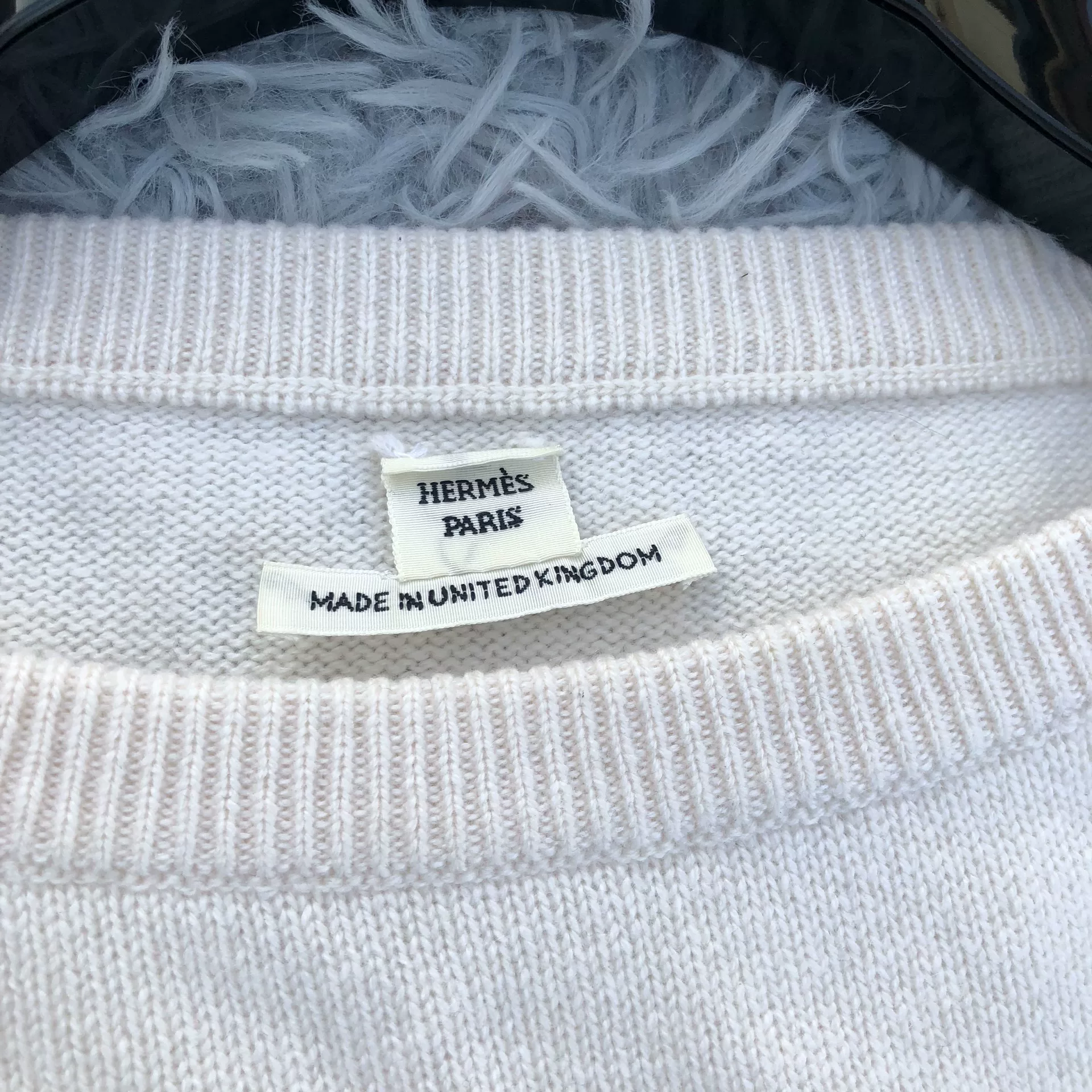Hermes Badge Logo Cashmere Sweater — back